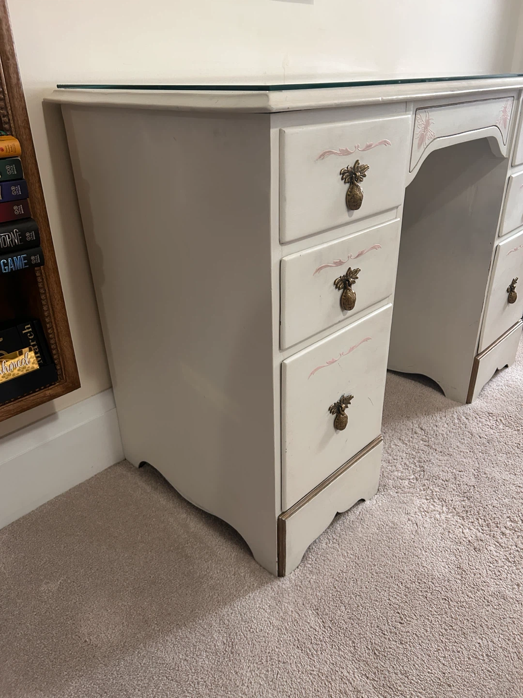 Vintage Painted Wooden Vanity Desk - photo 4