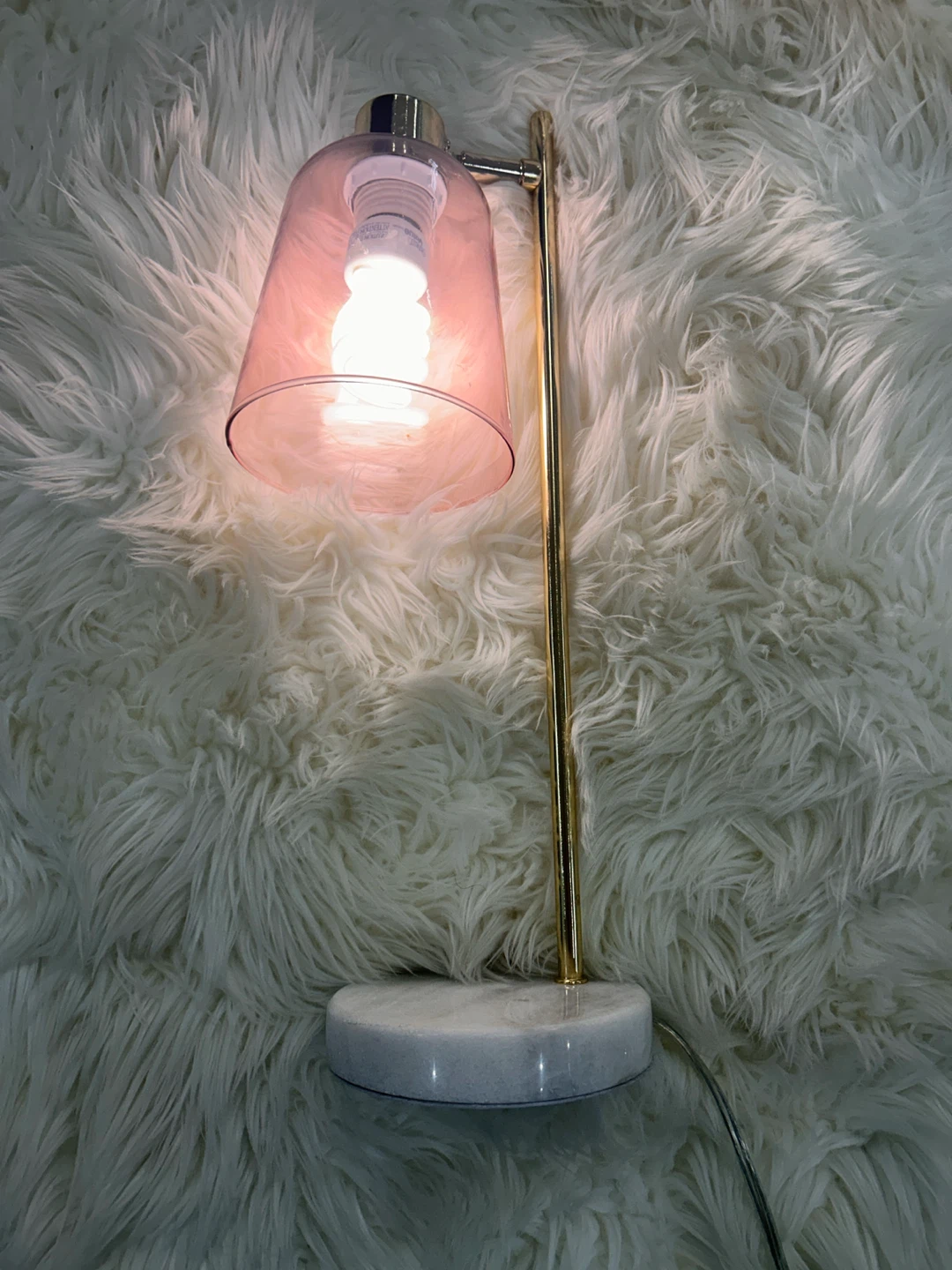 Bouclair Pink Glass and Marble Table Lamp - photo 4