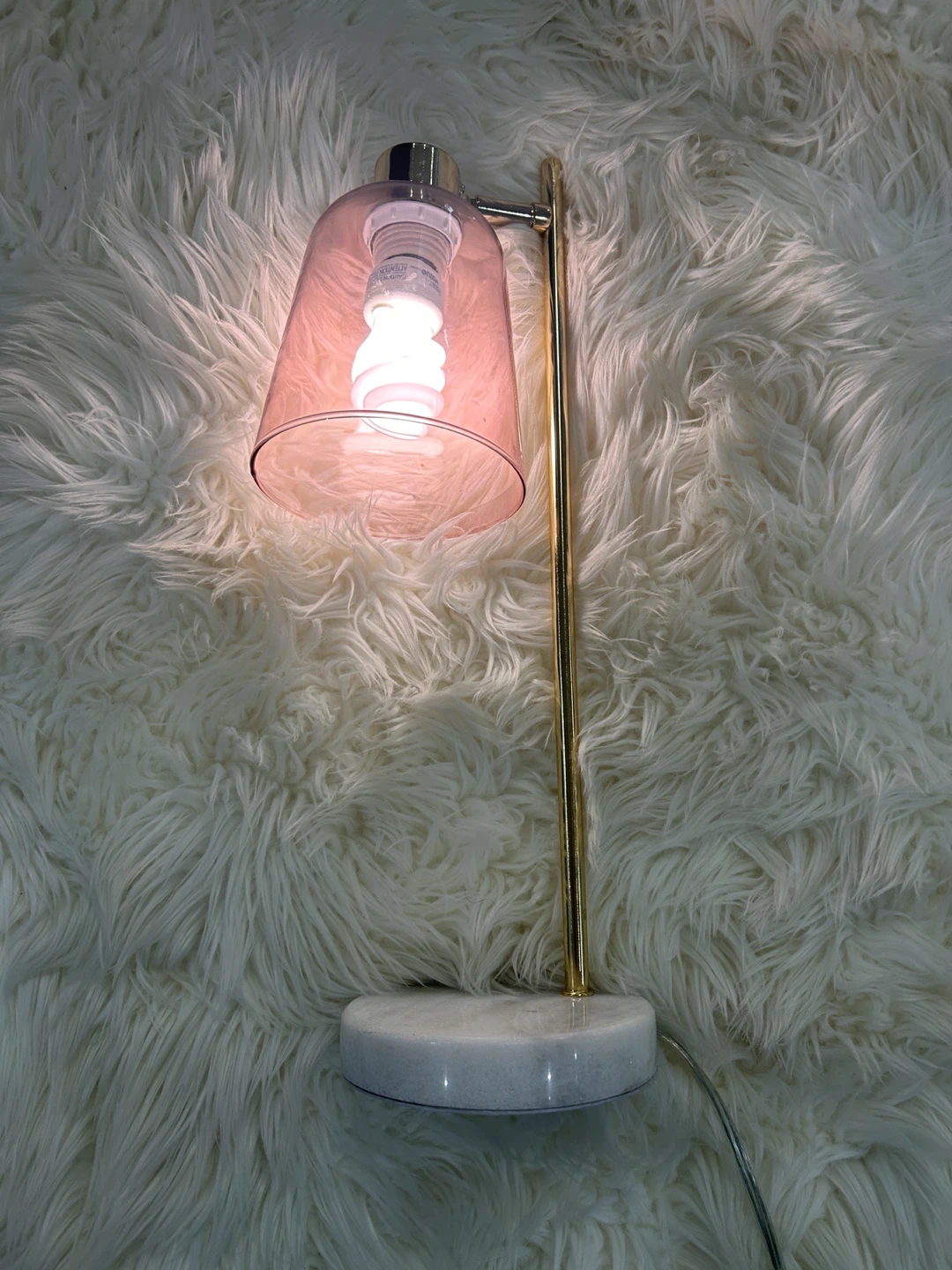 Bouclair Pink Glass and Marble Table Lamp - photo 5