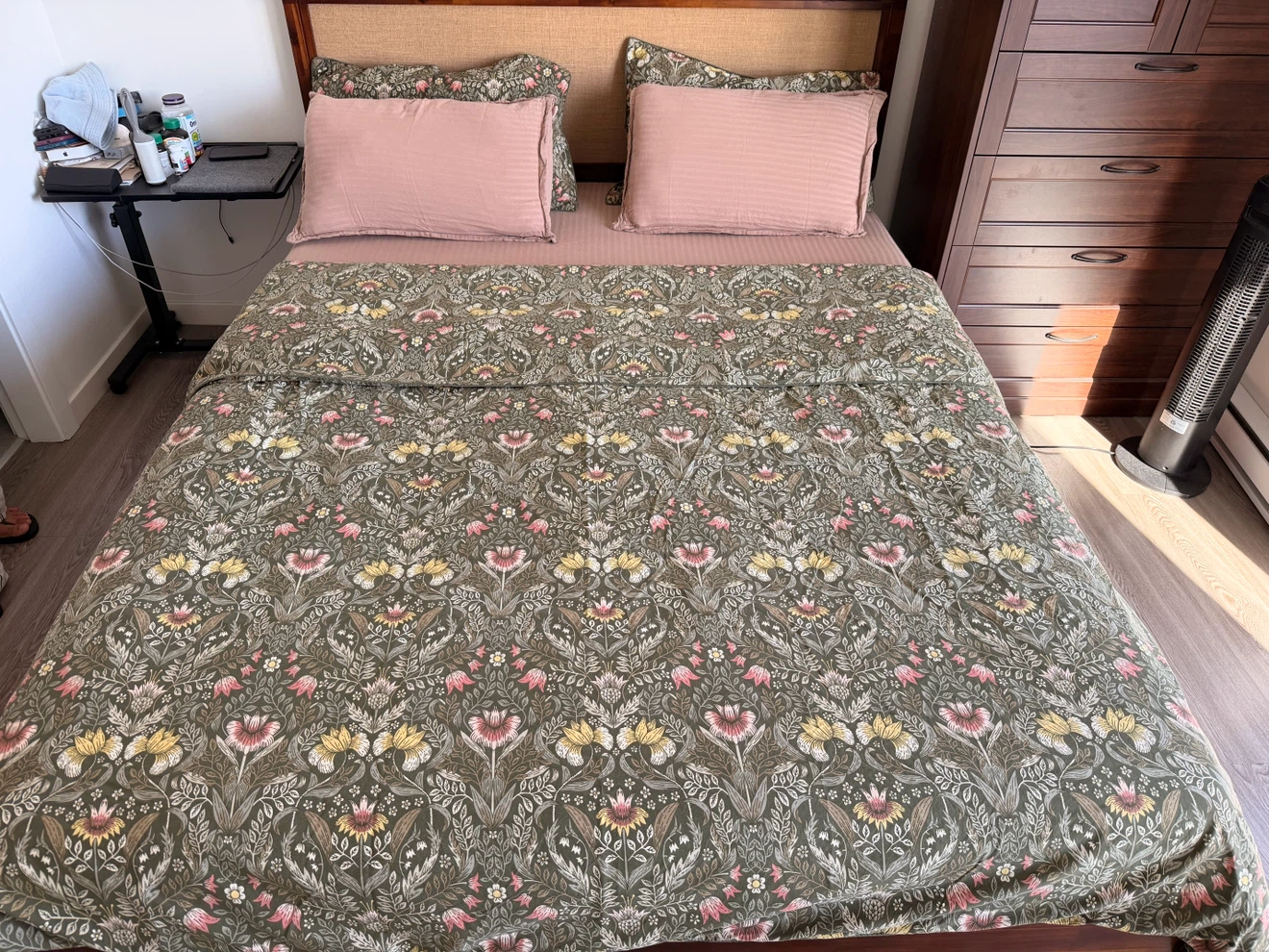 MOVING SALE - Queen size bed with wooden frame
