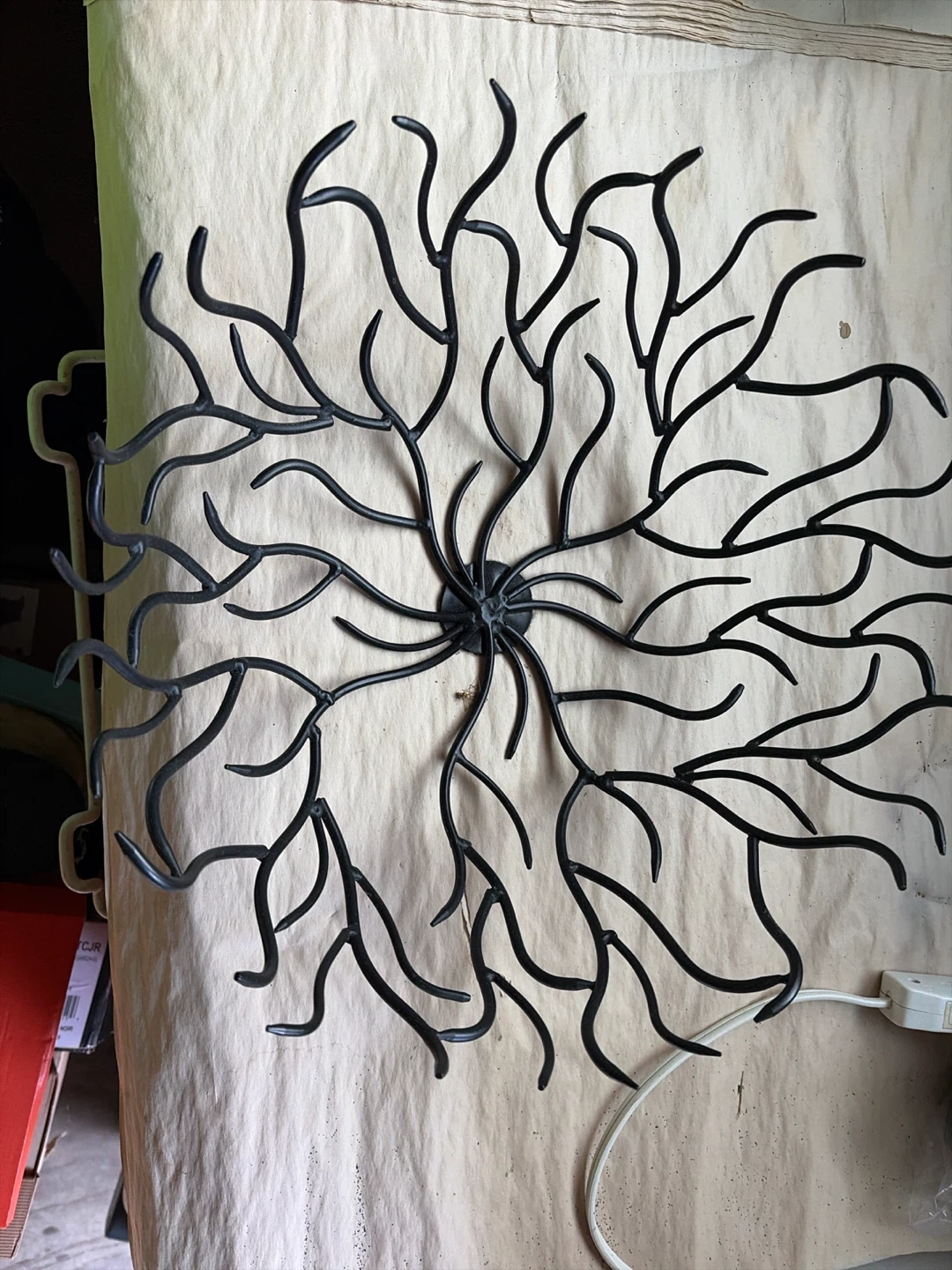 Black Metal Coral-Style Decorative Bowl