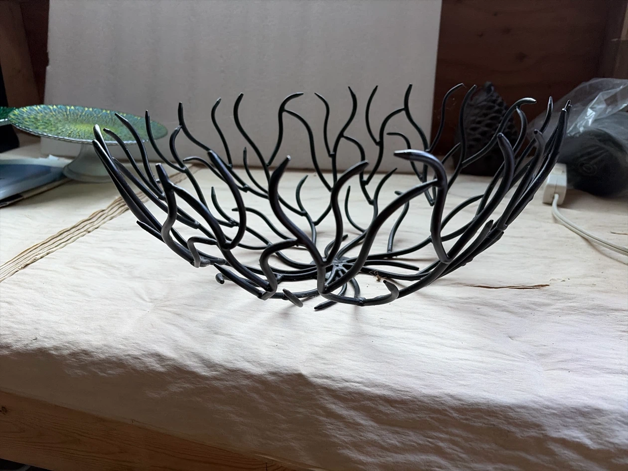 Black Metal Coral-Style Decorative Bowl - photo 2