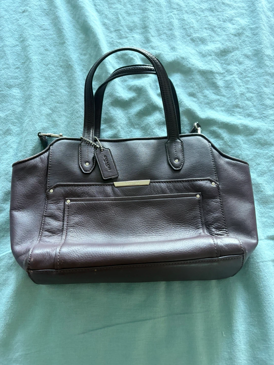 Coach Dark Purple Leather Handbag