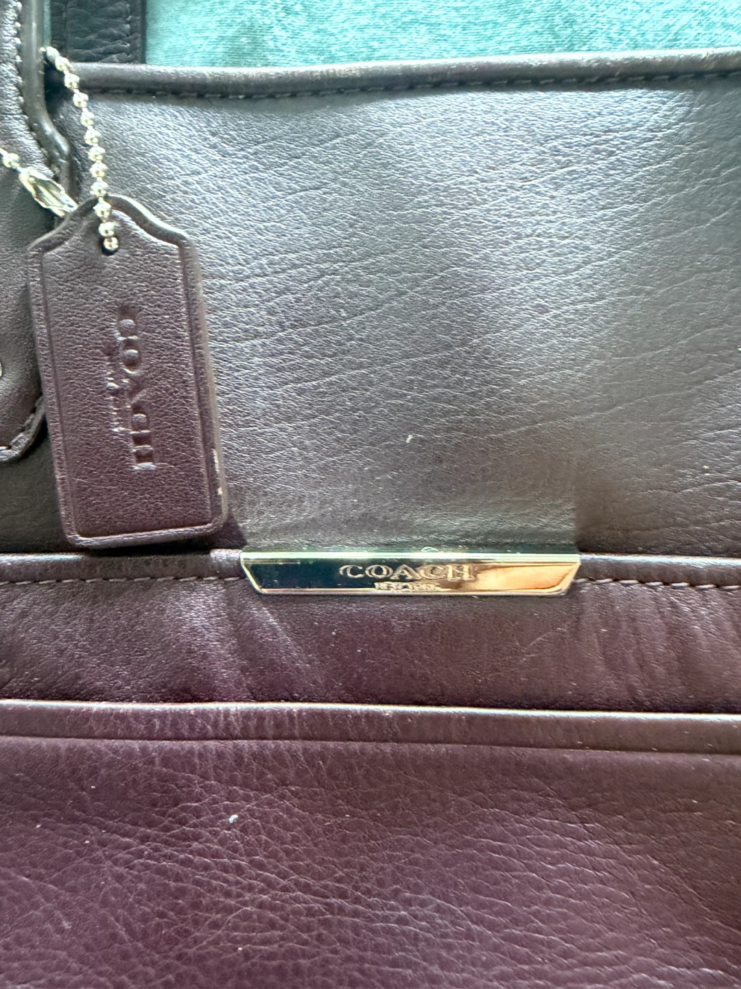 Coach Dark Purple Leather Handbag - photo 3