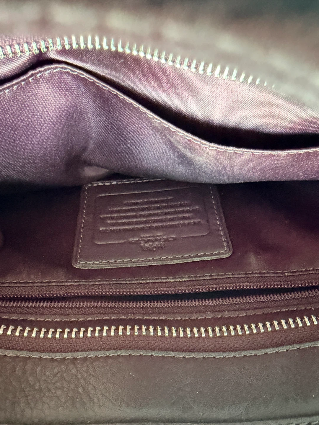 Coach Dark Purple Leather Handbag - photo 4