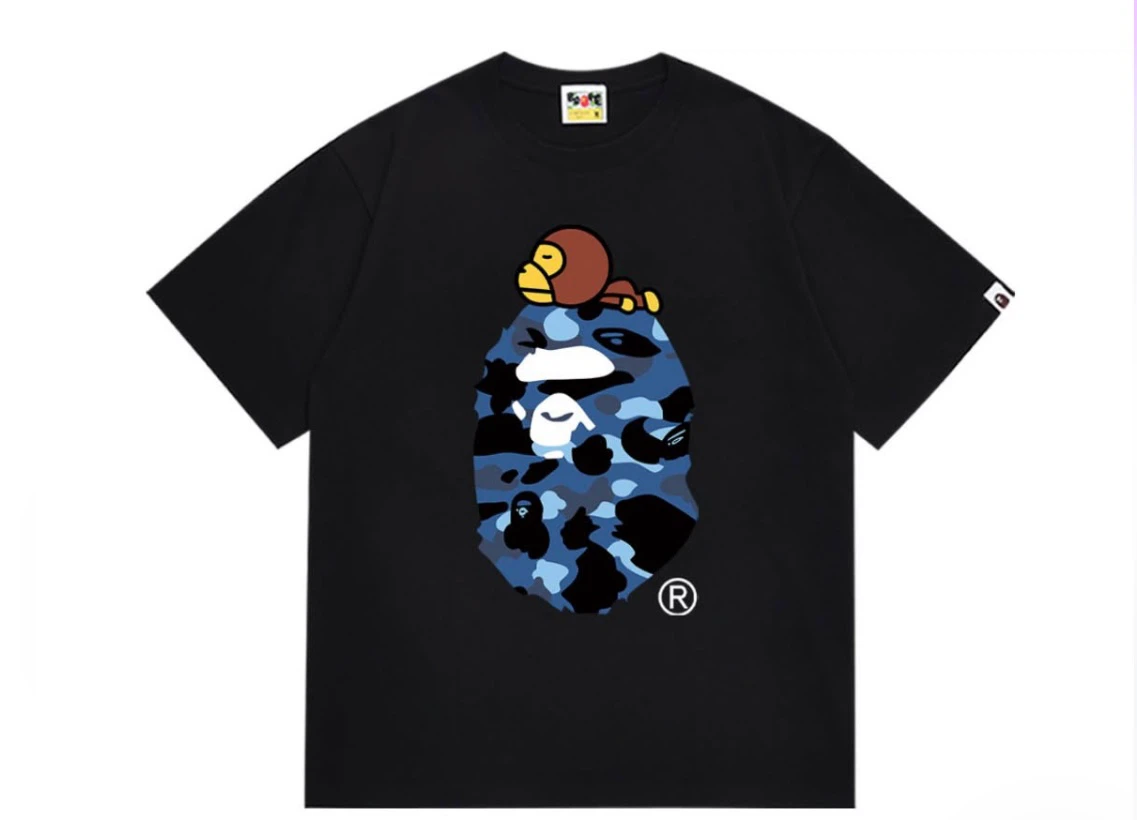 A Bathing Ape Baby Milo Camo T-Shirt Black