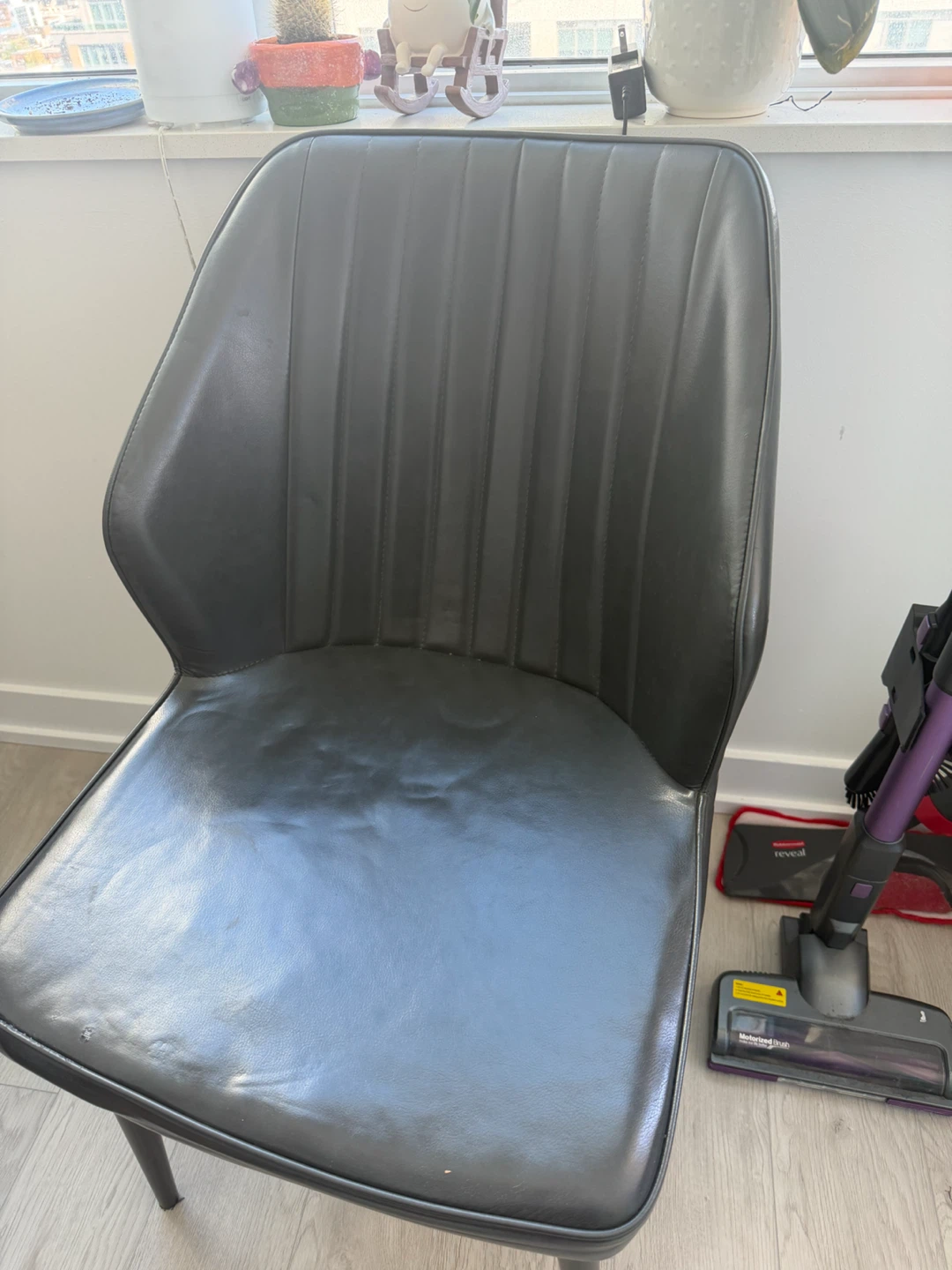 Black Faux Leather Dining Chair