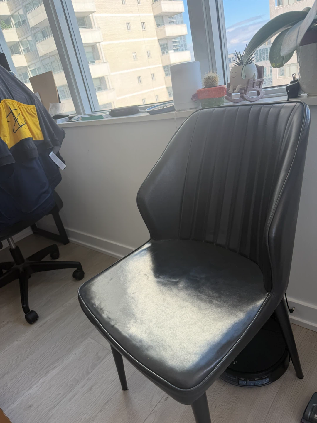 Black Faux Leather Dining Chair - photo 2