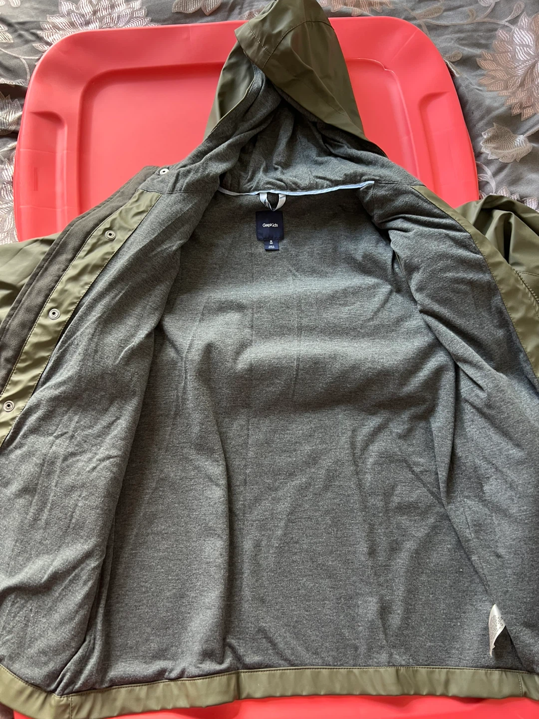 GapKids Olive Green Rain Jacket, size M (8) - photo 3