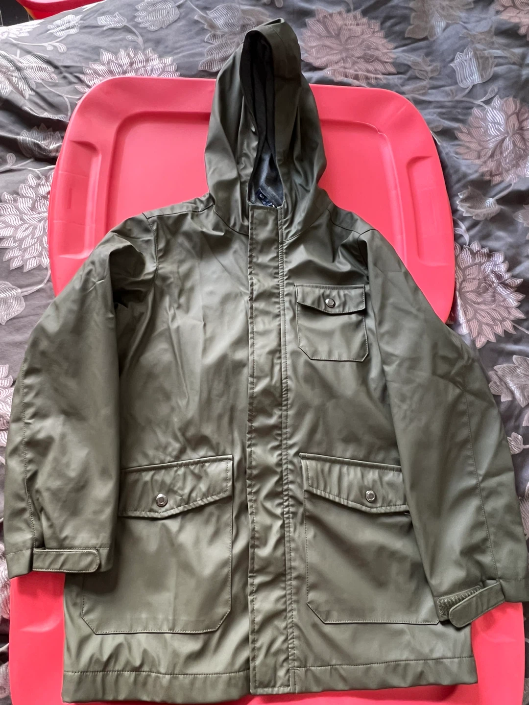 GapKids Olive Green Rain Jacket, size M (8) - photo 4