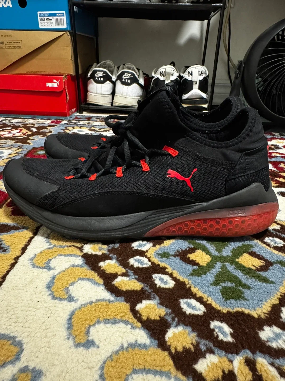 Puma Black and Red Athletic Sneakers