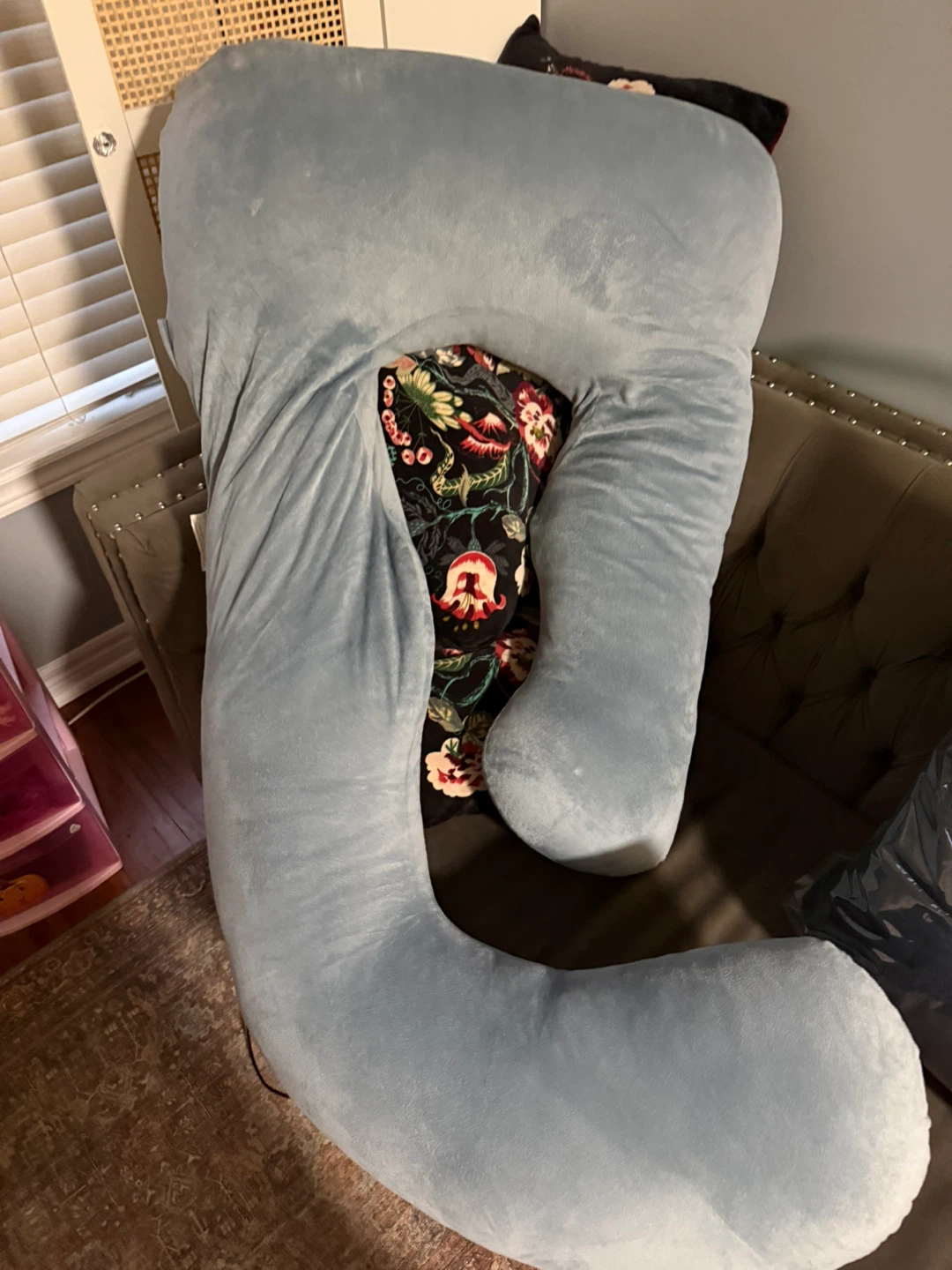 Blue C-Shaped Pregnancy Pillow - photo 2