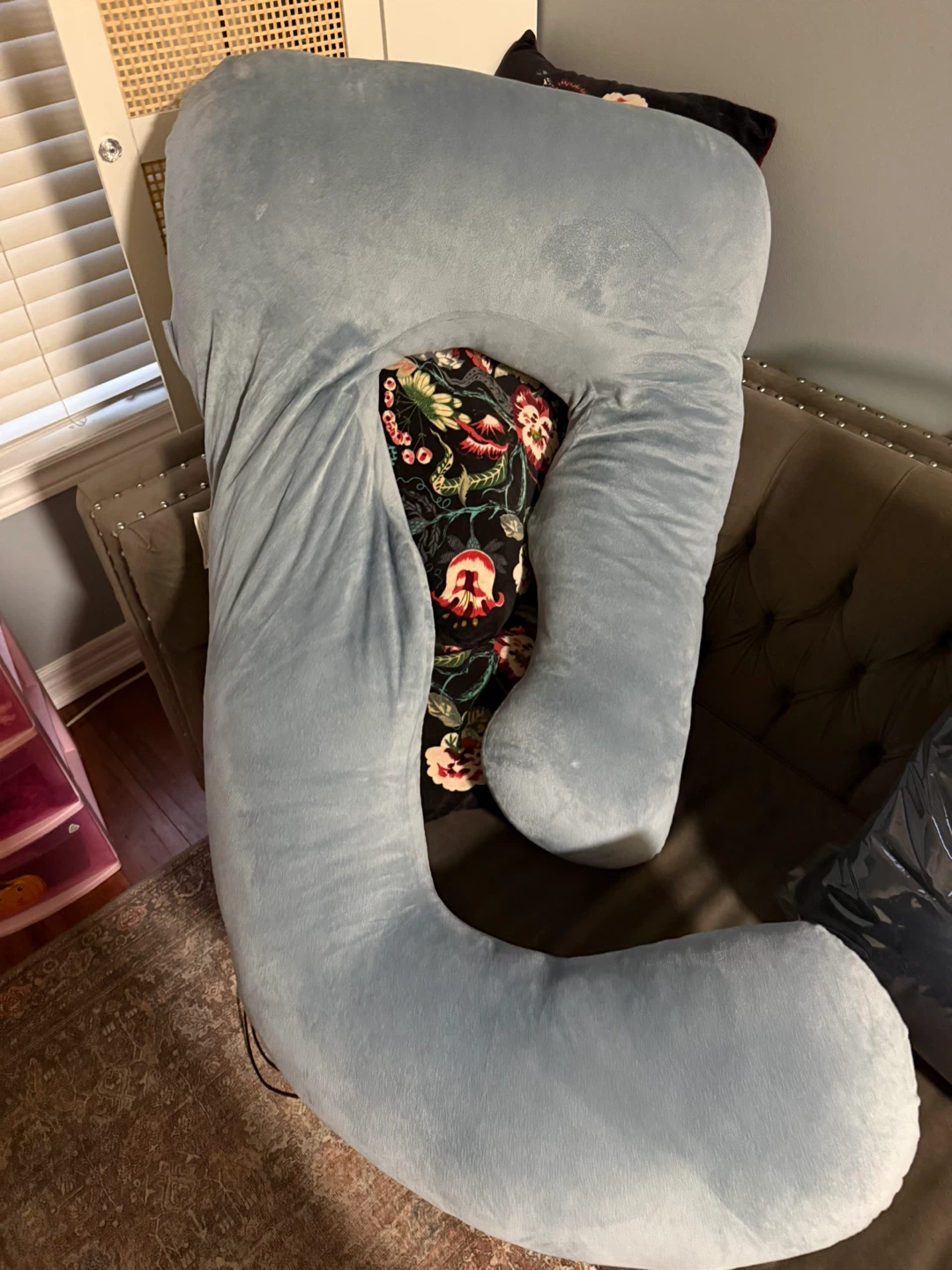 Blue C-Shaped Pregnancy Pillow - photo 3