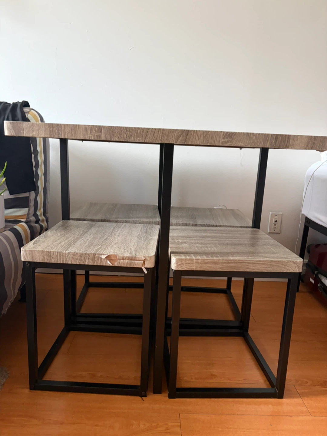 Dining Table Set with 4 Stools