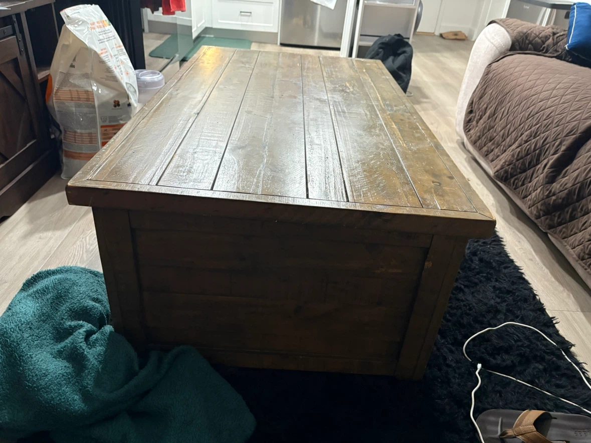 Rustic Lift-Top Coffee Table with Storage Baskets - photo 5