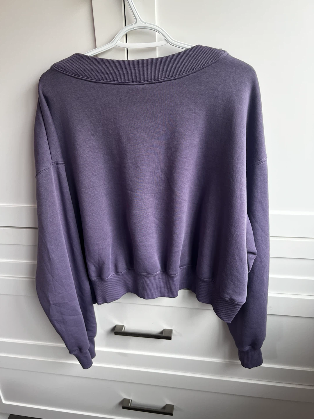 Nike V-Neck Crop Sweatshirt - Purple - photo 2