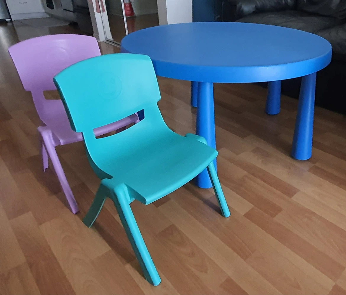 Kids IKEA Mammut Plastic Table and Two Chairs Set - photo 3