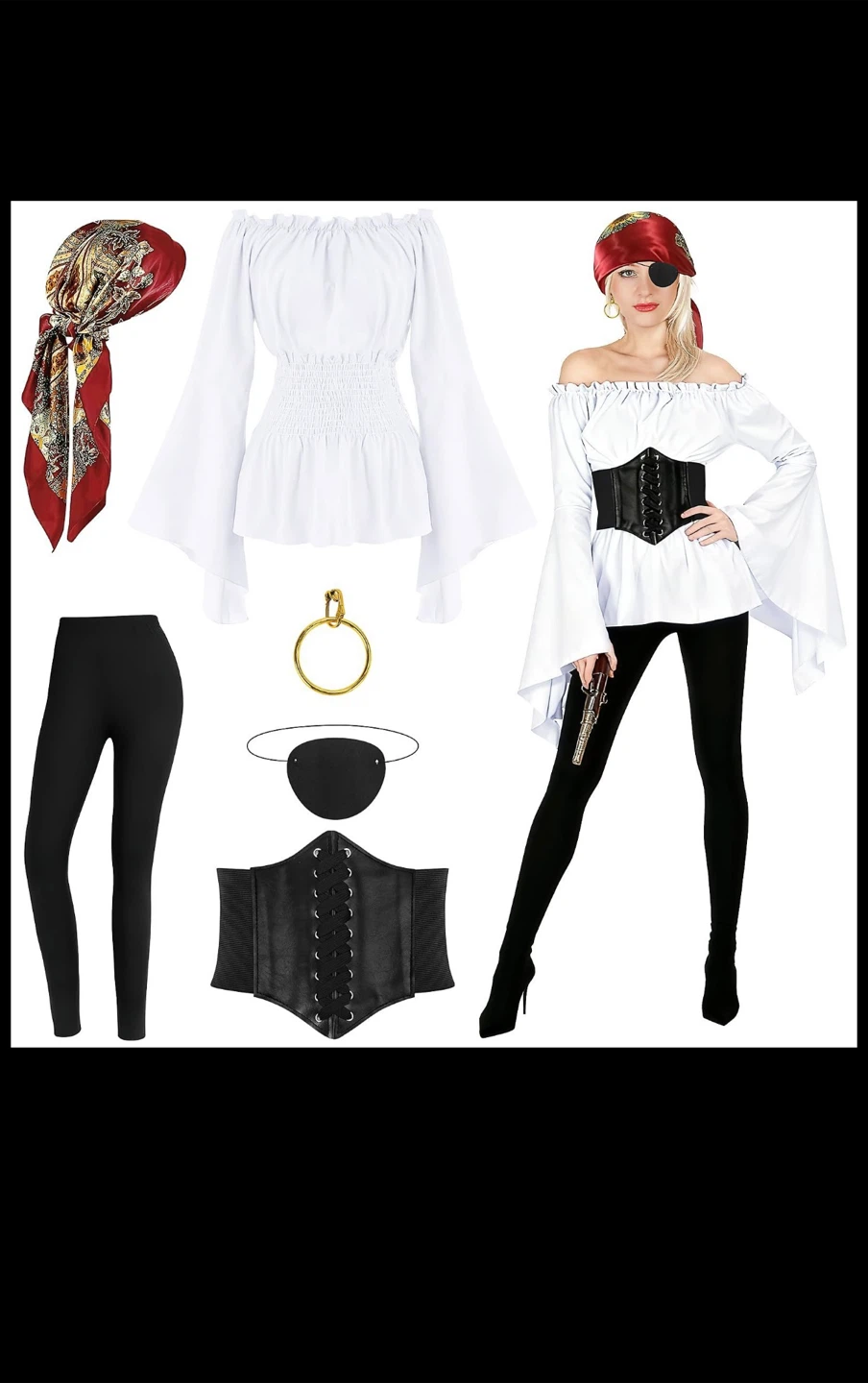 Size S Women's Pirate Halloween Costume Set