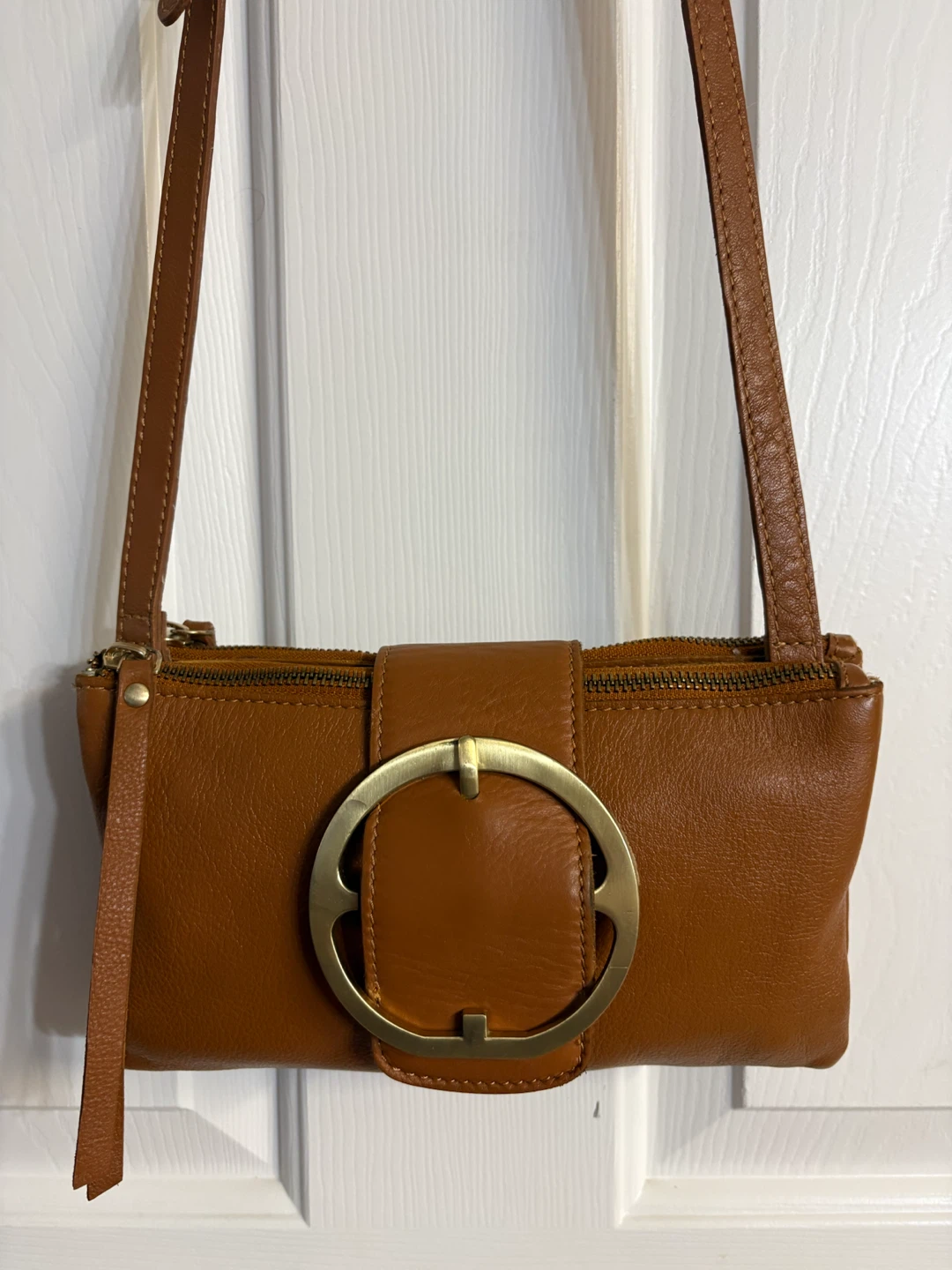 Harbour 2nd "Just Pure" Leather Triple Entry Crossbody Bag.