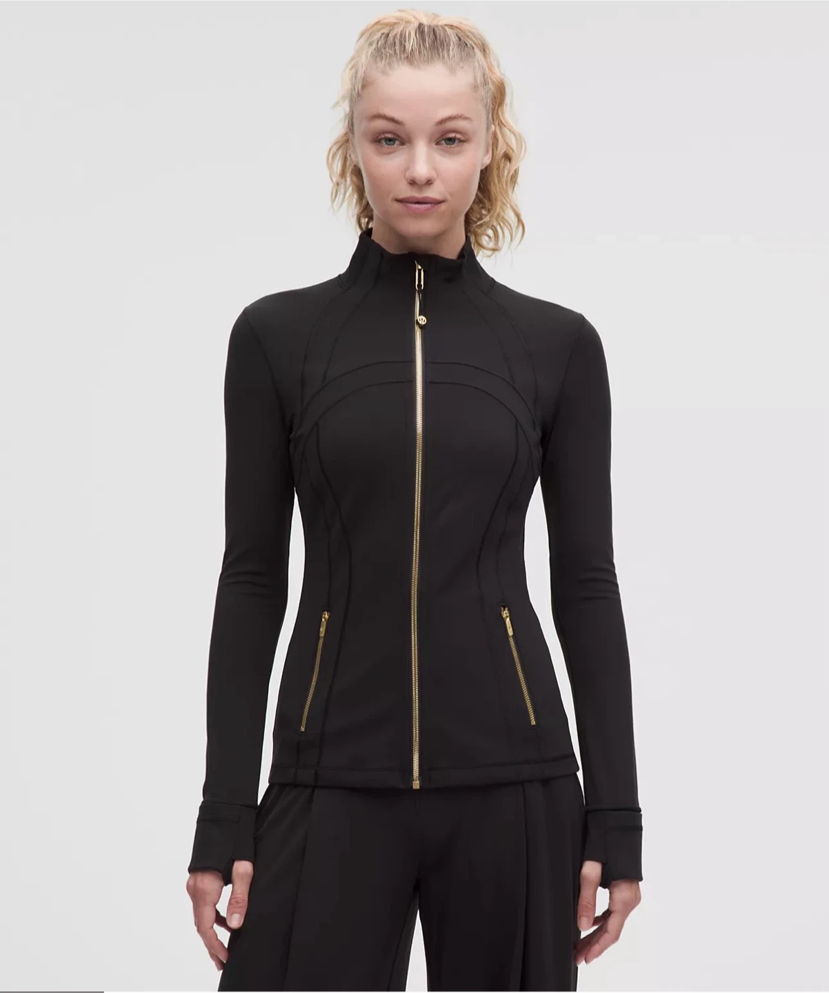 Lululemon Define Jacket Black Gold full length