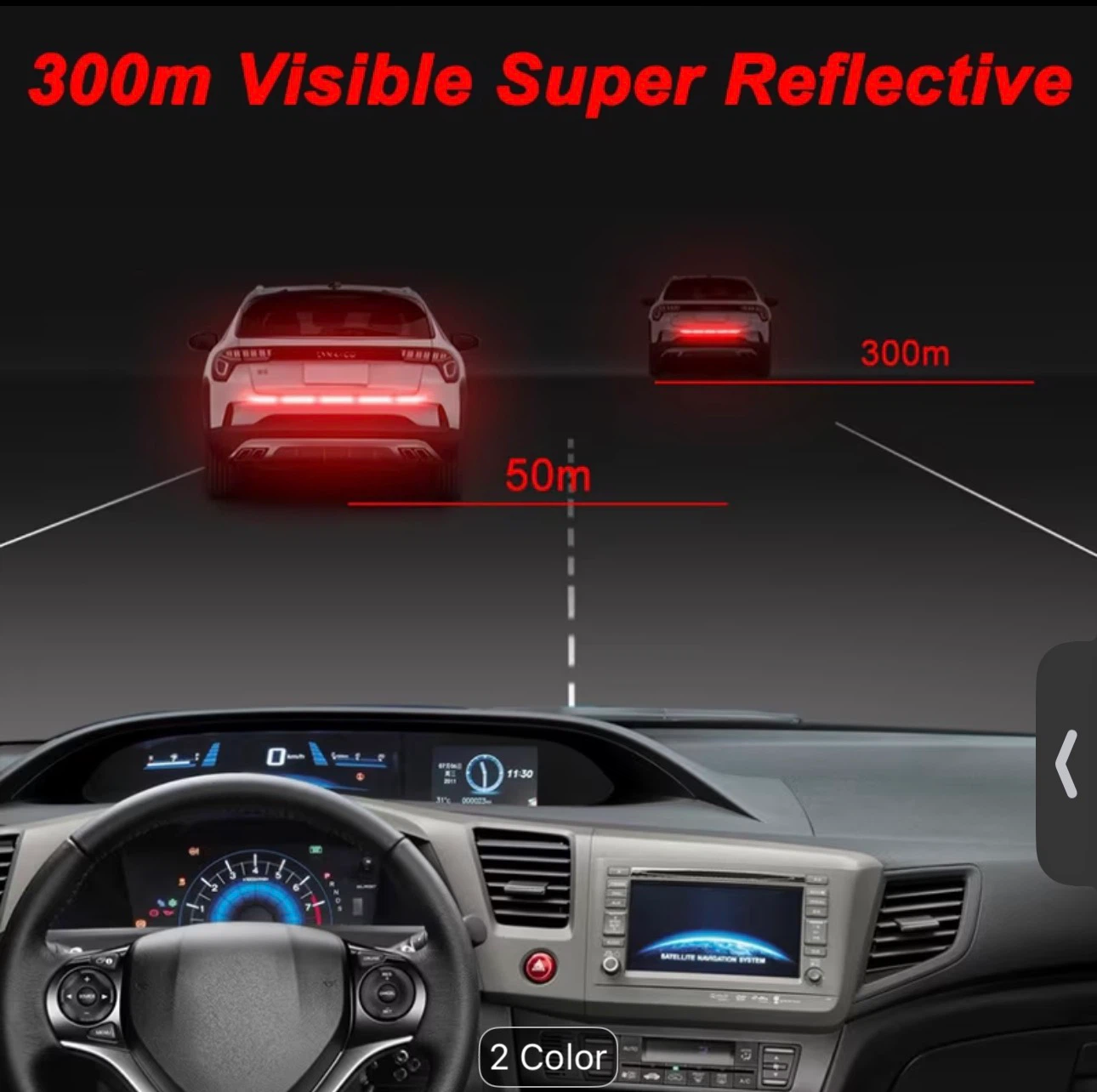 Red Super Reflective Car Safety Stickers - photo 4