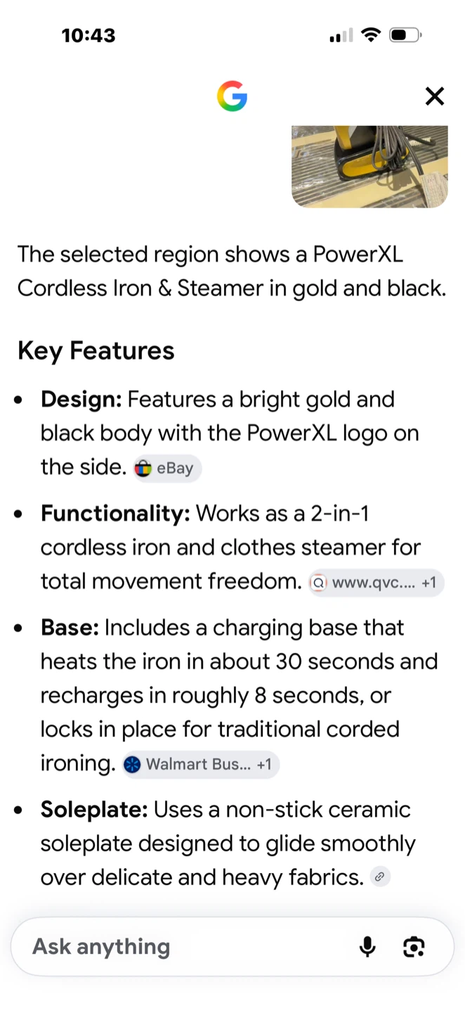 PowerXL Cordless Iron and Steamer - photo 2