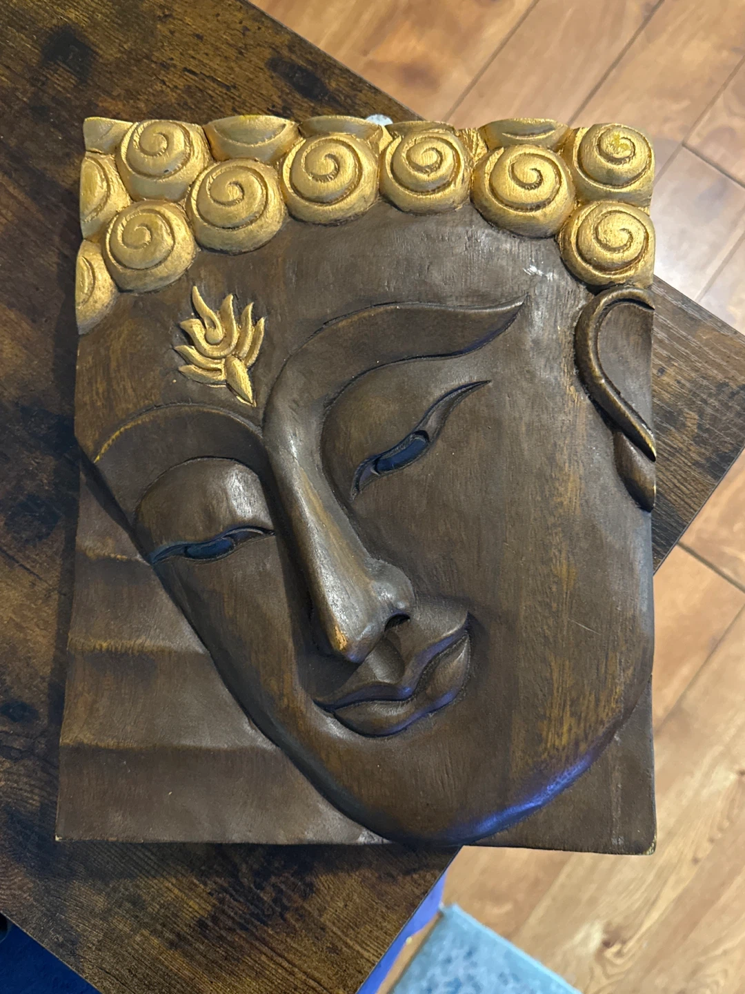 Wooden Buddha wall hanging