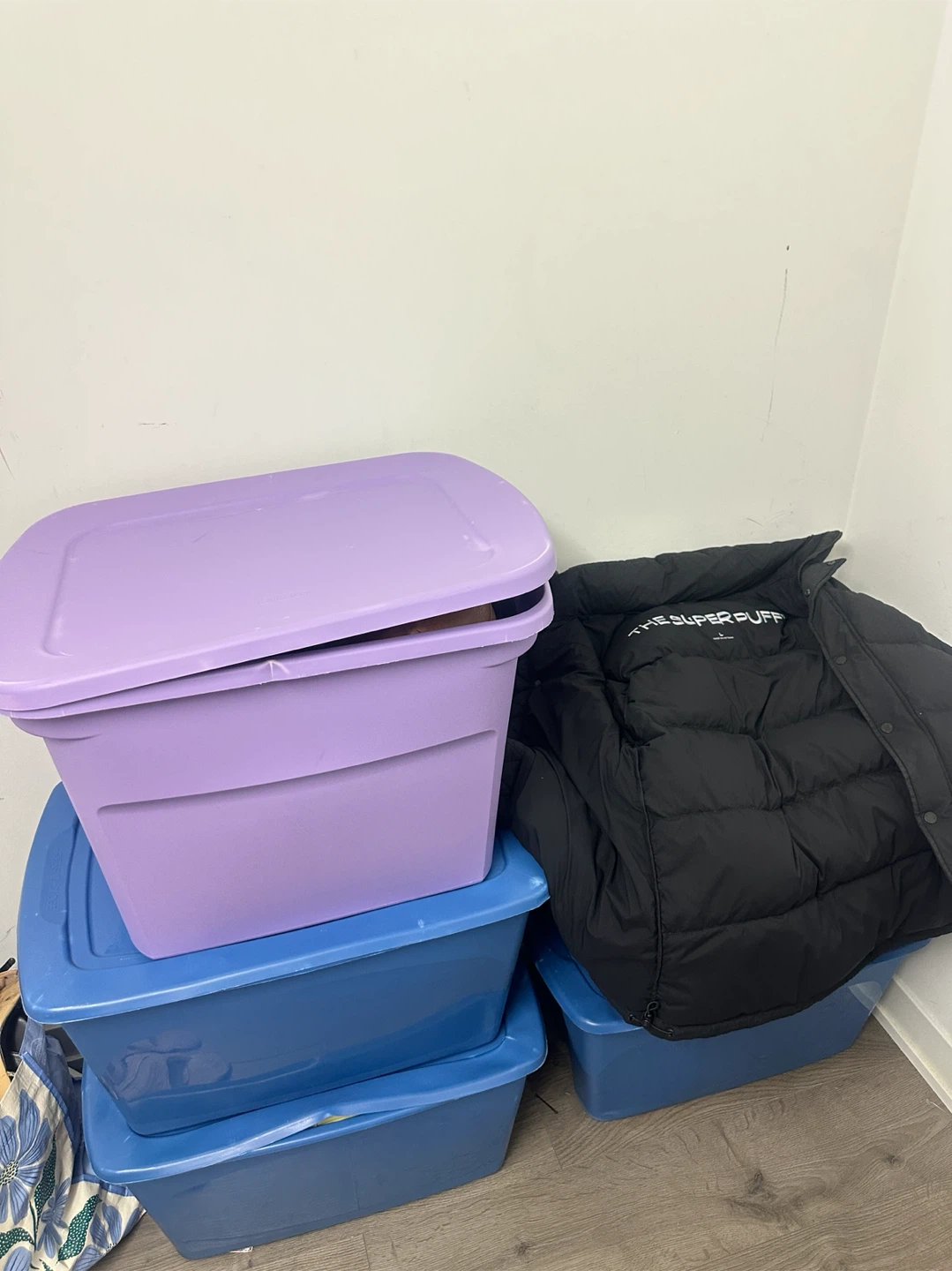 Four Free Bins of Clothing Including Superpuff Coat