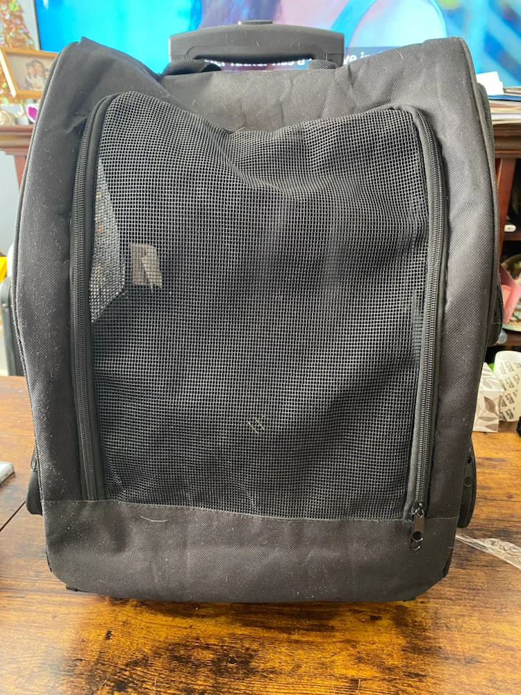 Black Rolling Pet Carrier Backpack - photo 2