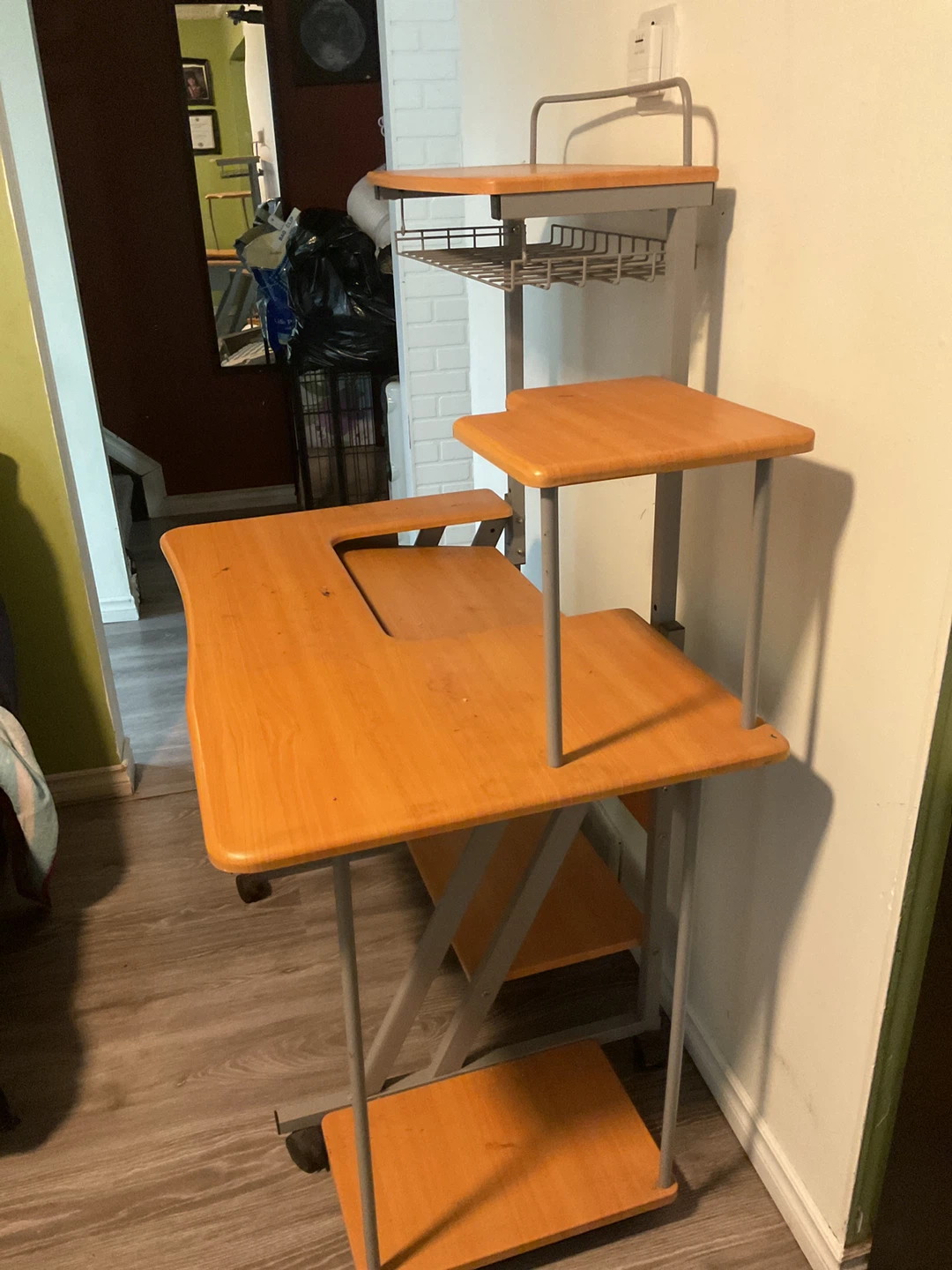 Compact Wood Grain Computer Desk - photo 3