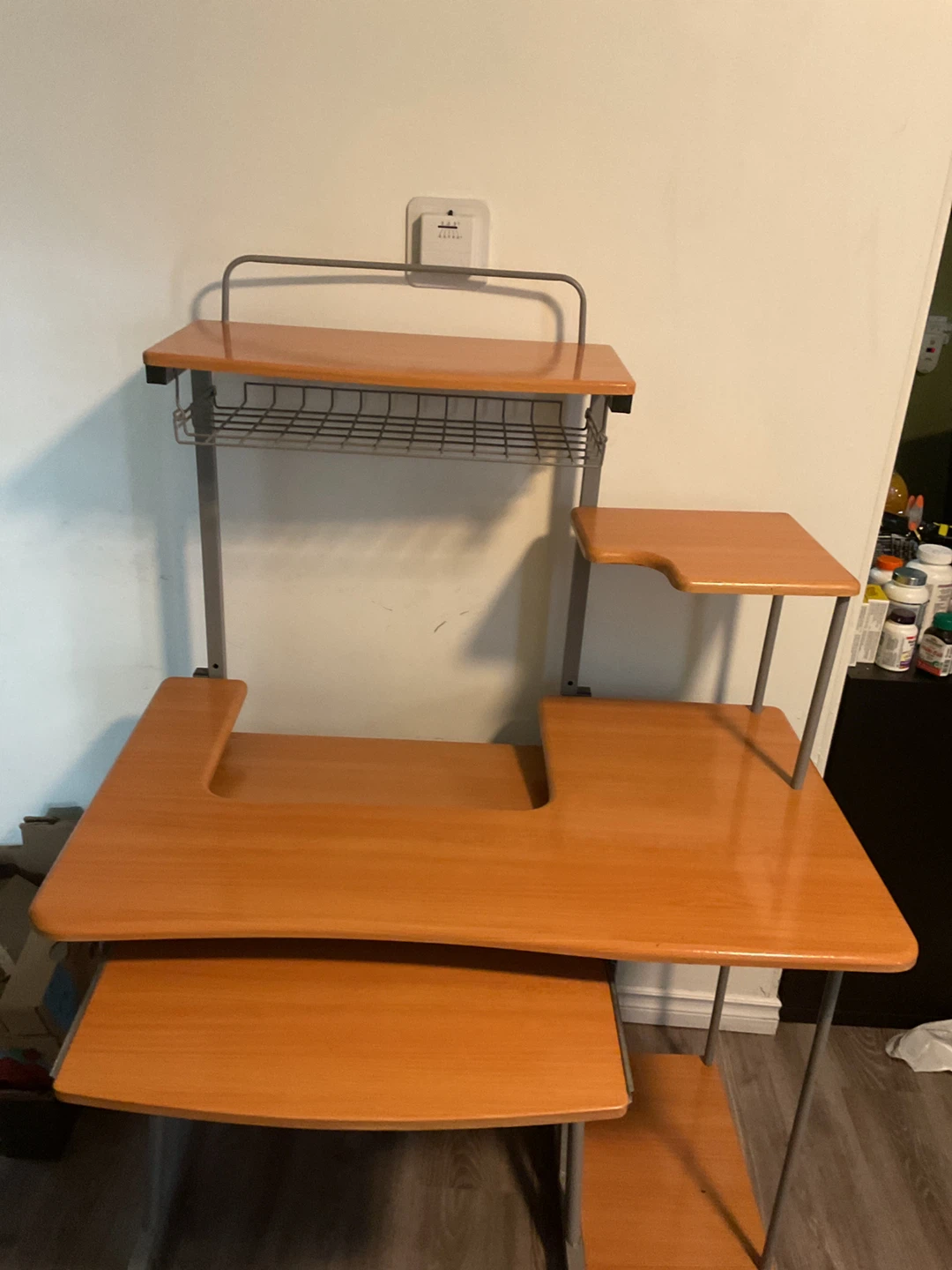 Compact Wood Grain Computer Desk - photo 2