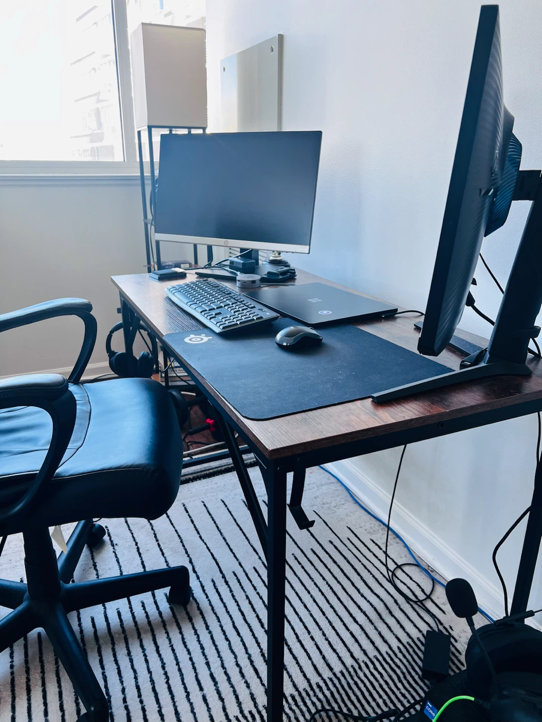 48” Computer Desk / Office Desk - Rustic Brown and Black