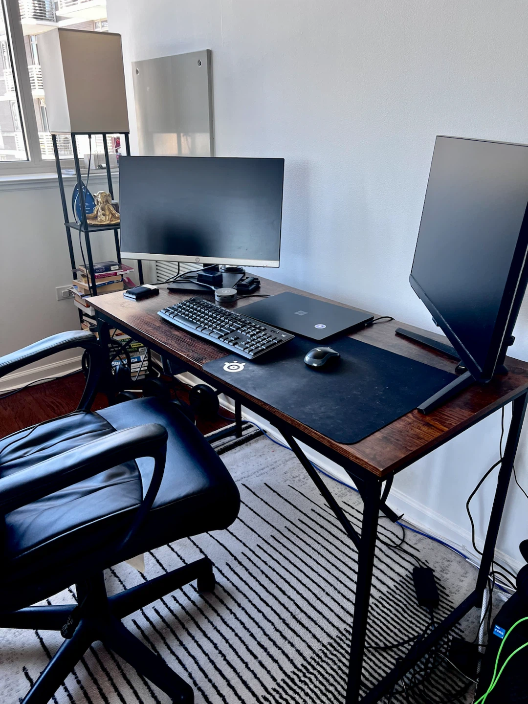 48” Computer Desk / Office Desk - Rustic Brown and Black - photo 3