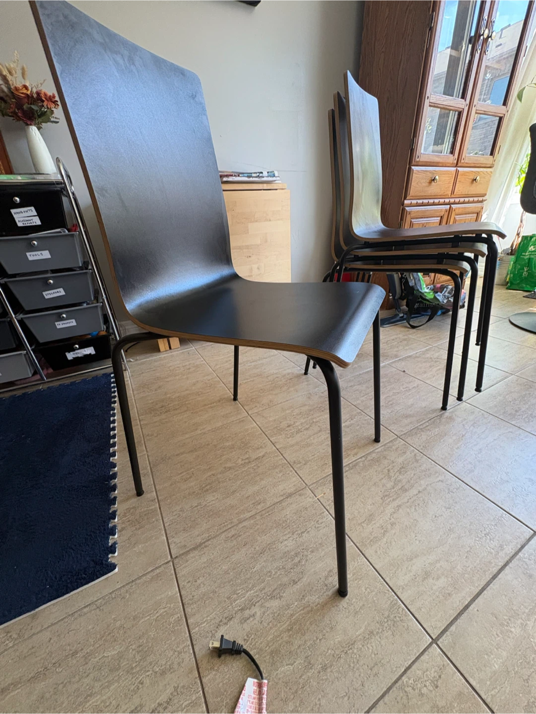 Set of 4 Black Modern Dining Chairs