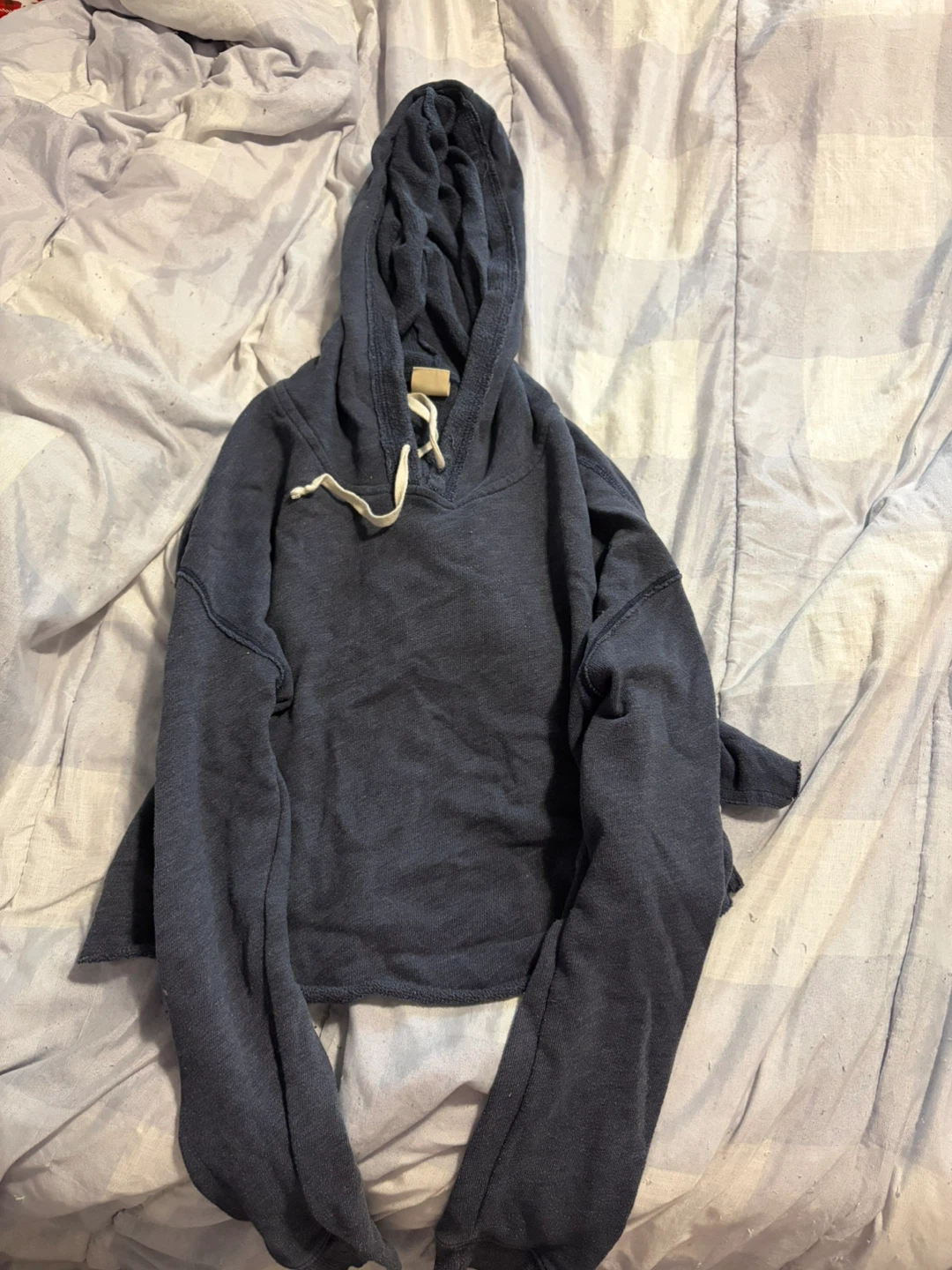 Hollister Navy Blue Cropped Hoodie