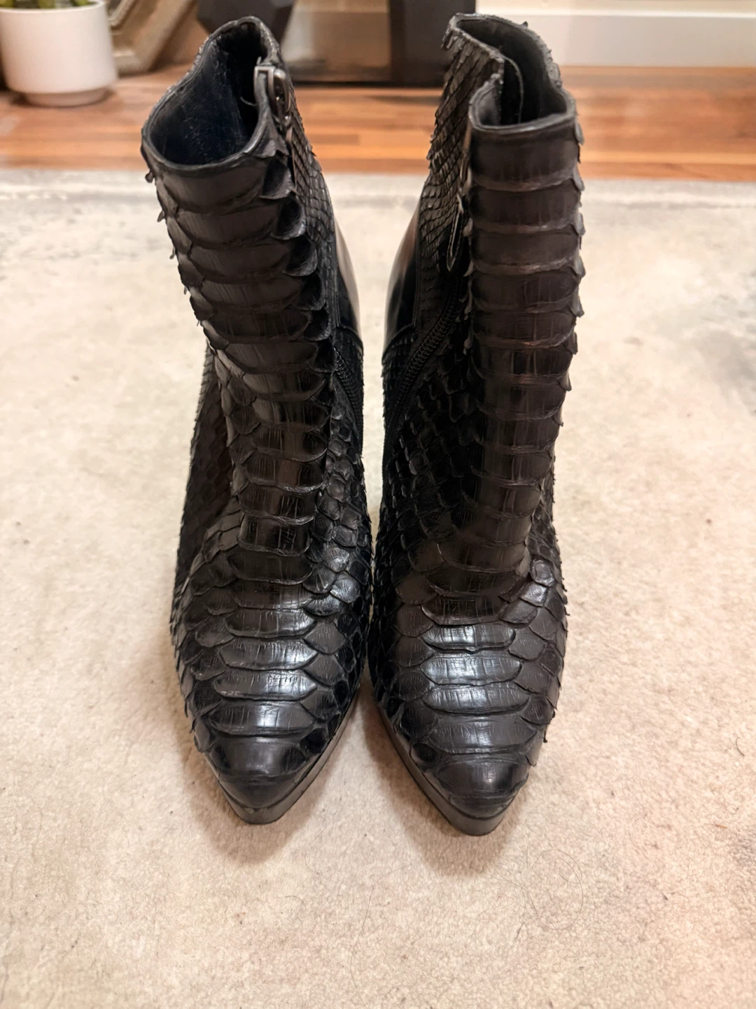 Barbara Bui Black Textured Ankle Boots