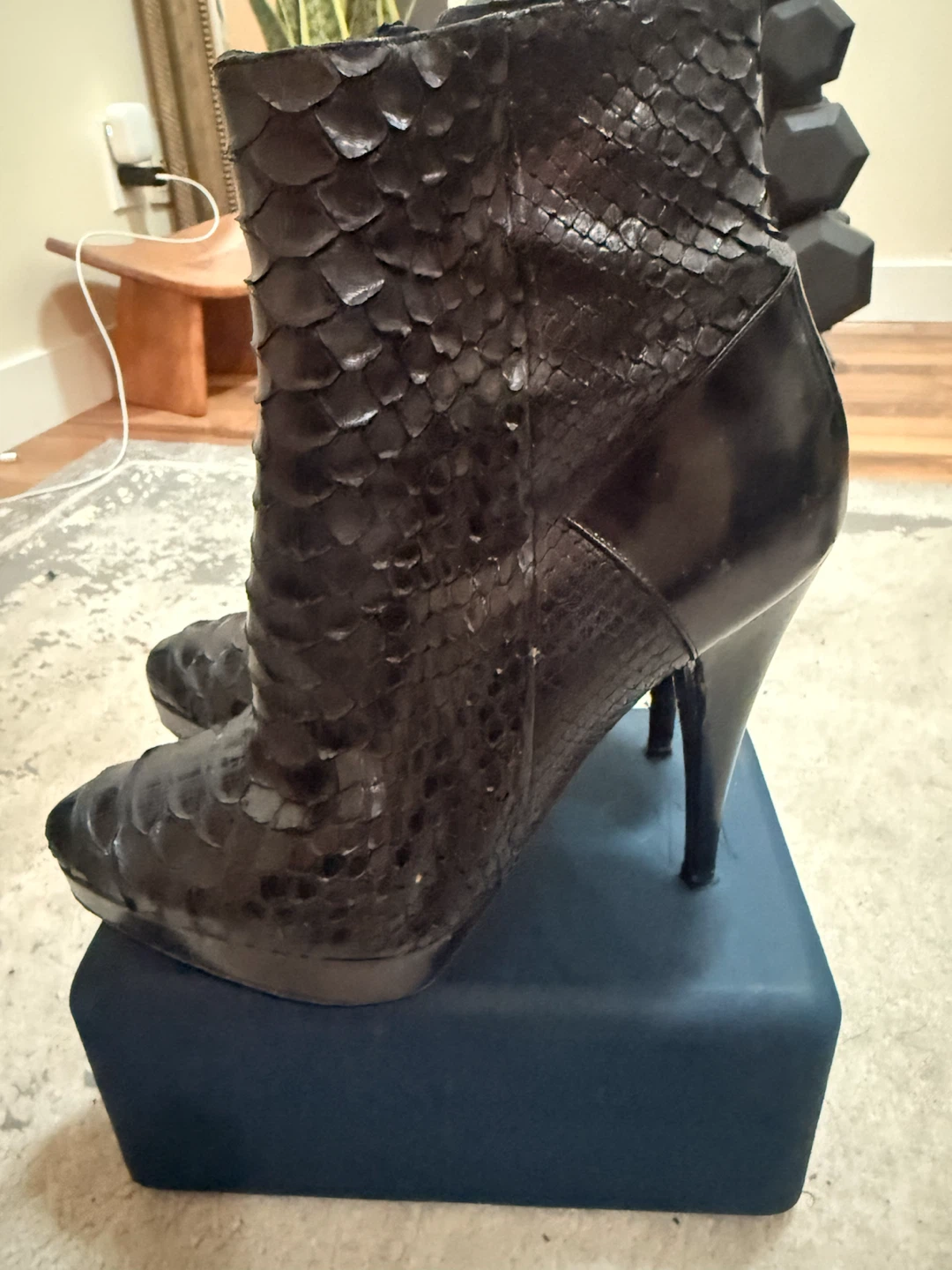 Barbara Bui Black Textured Ankle Boots - photo 2