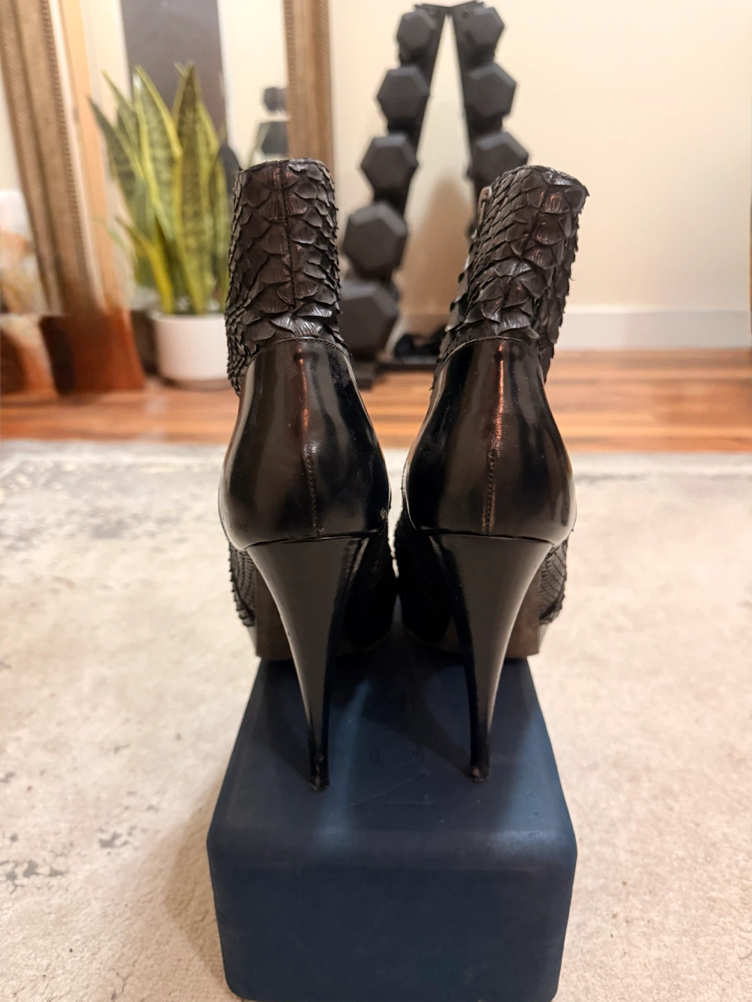 Barbara Bui Black Textured Ankle Boots - photo 3