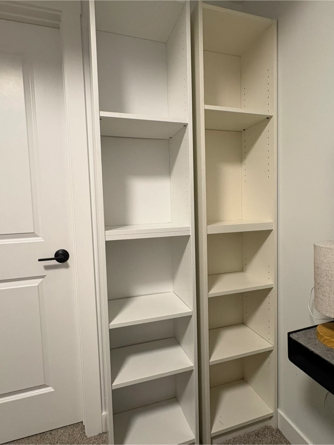 Bookcase, White with adjustable shelves.