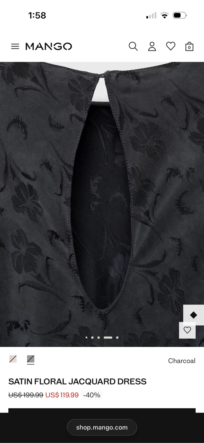 NEW Mango Satin Floral Jacquard Dress - photo 4