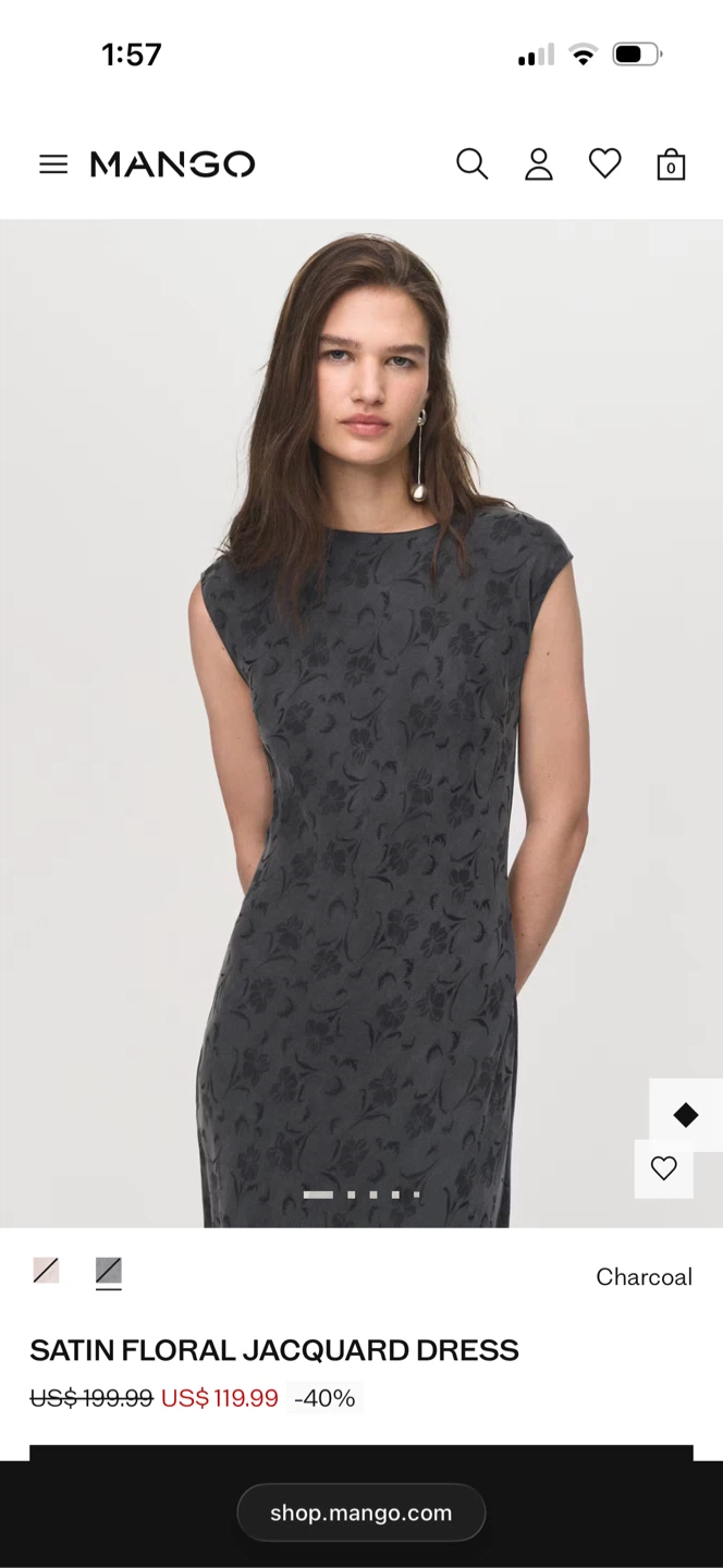 NEW Mango Satin Floral Jacquard Dress - photo 5