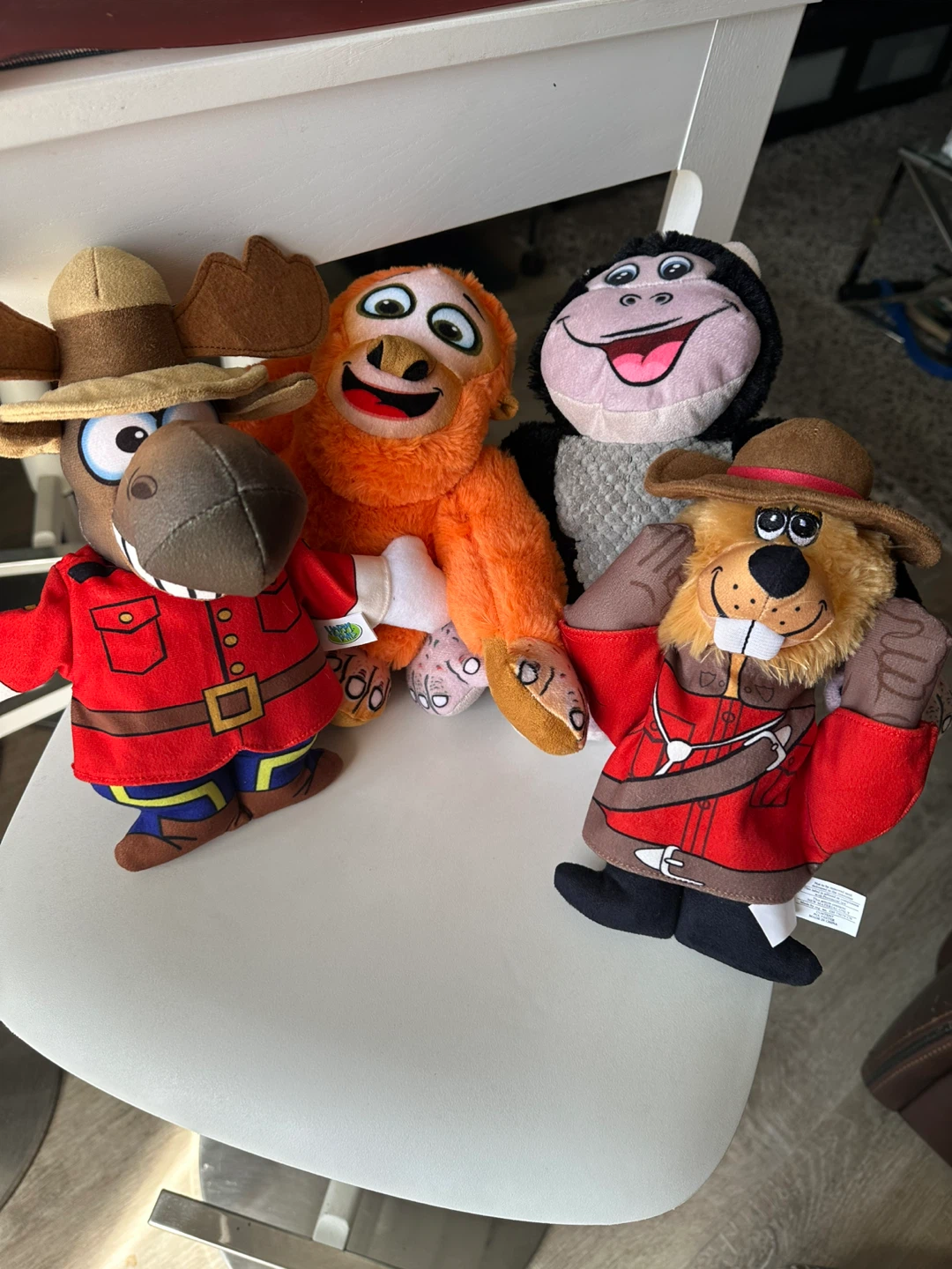 Set of 4 Plush Toys - Squeak When Squeezed