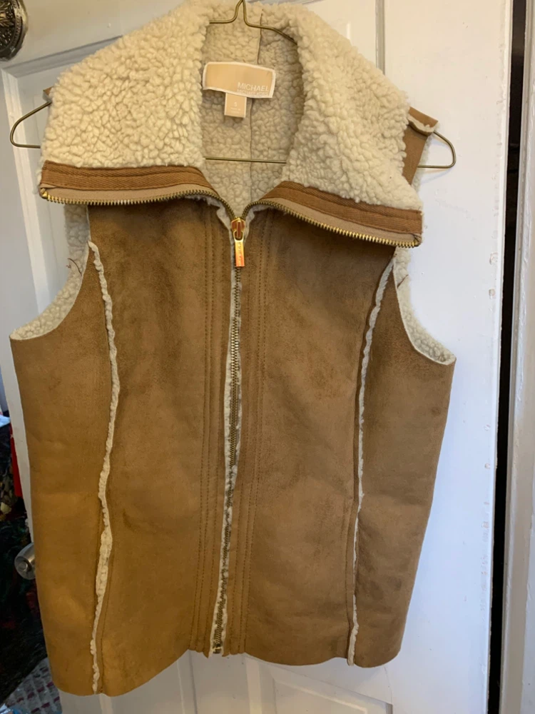 Michael Kors Faux Suede Sherpa Vest
