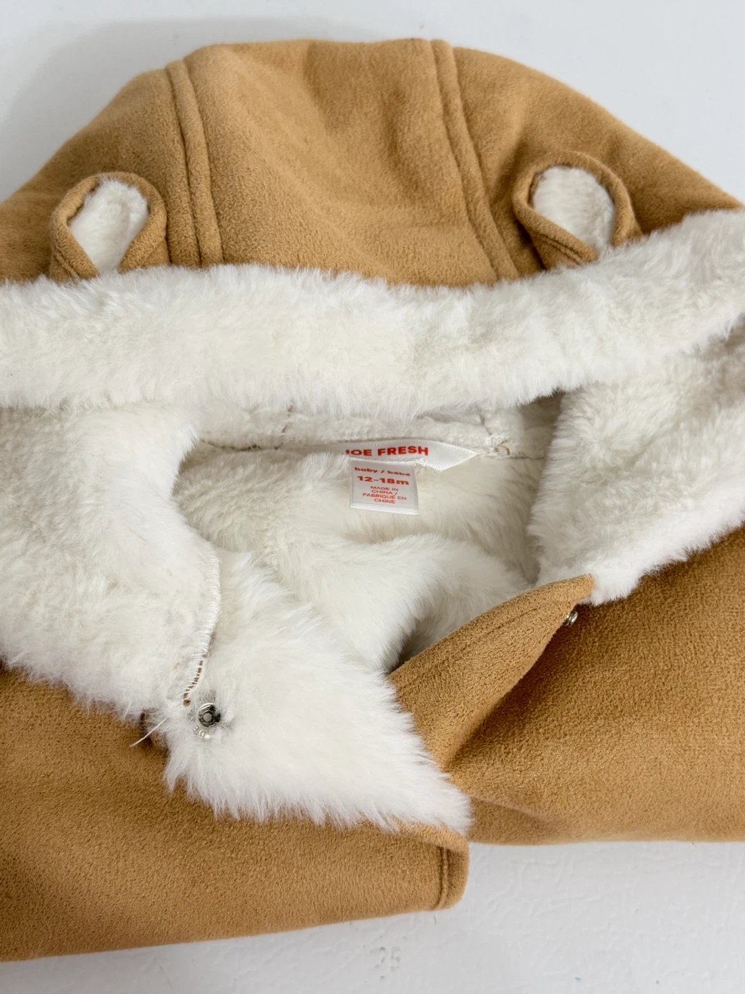 Joe Fresh Tan Faux Suede Coat 12-18m - photo 5