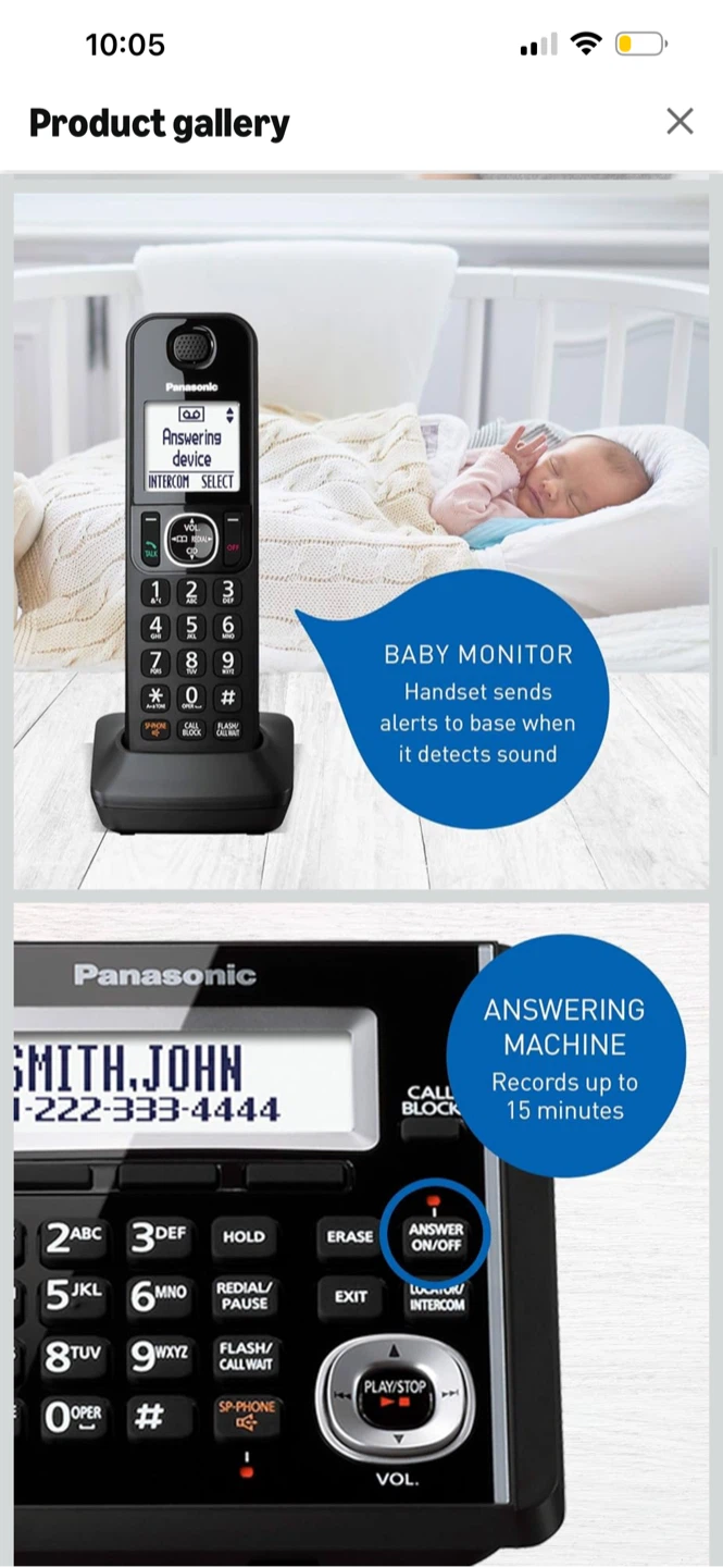 BNIB Panasonic DECT 6.0 Cordless Phone System with 3 Handsets - photo 4