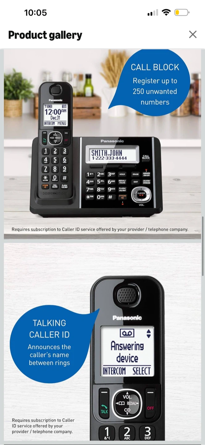 BNIB Panasonic DECT 6.0 Cordless Phone System with 3 Handsets - photo 5