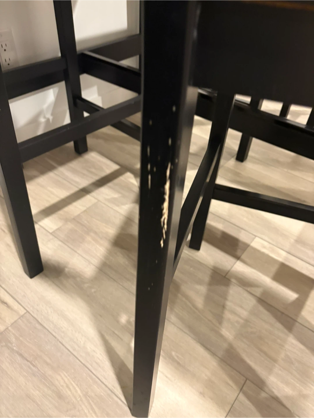 Black Ikea bar height table with 4 chairs. - photo 5