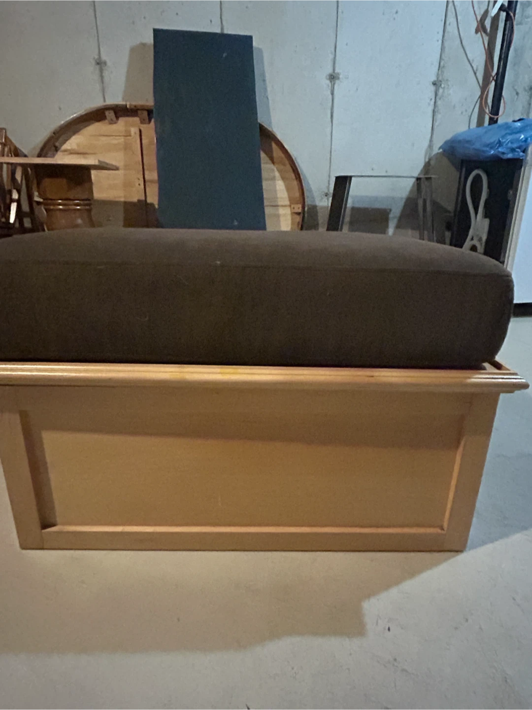 Small custom made sitting bench with storage