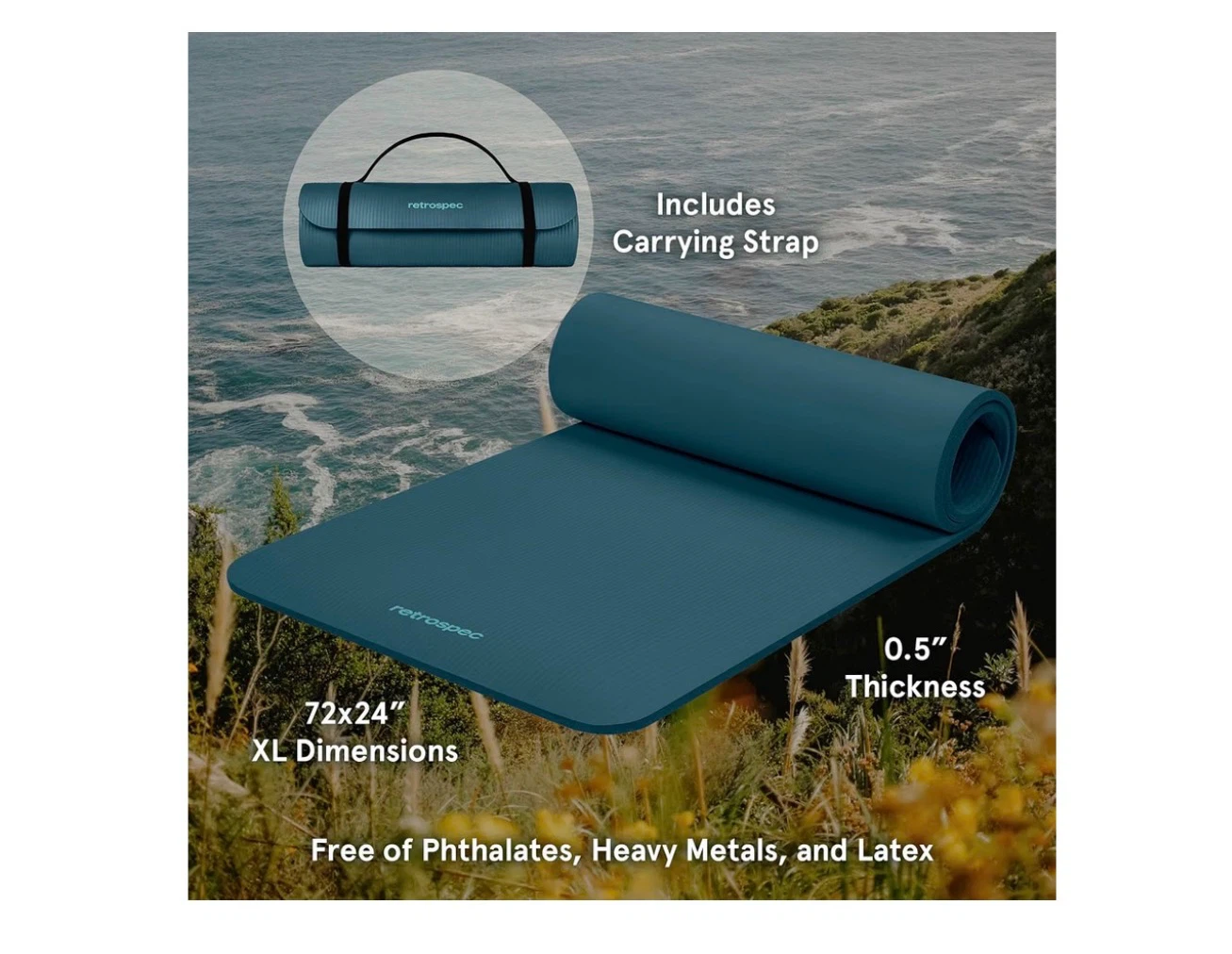 Retrospec Extra Thick Yoga Mat (Ocean Blue) - In Original Box! - photo 3