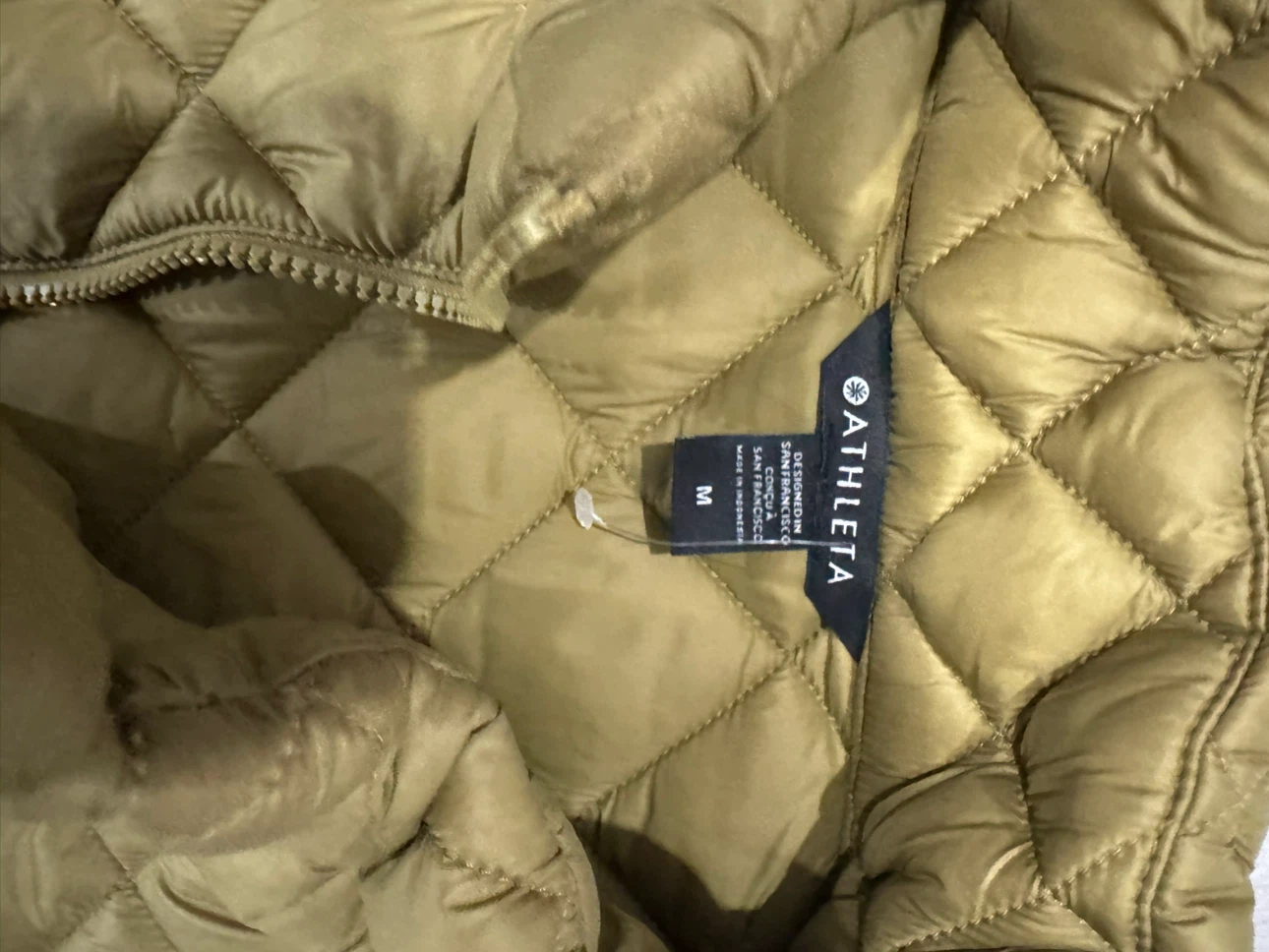 Athleta Quilted Vest Olive Green Size Medium - photo 2